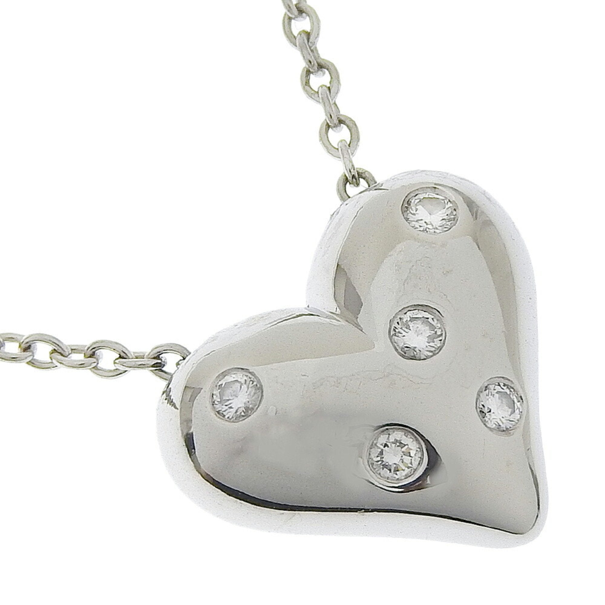 Dots Heart Pendant Necklace Platinum With Diamond