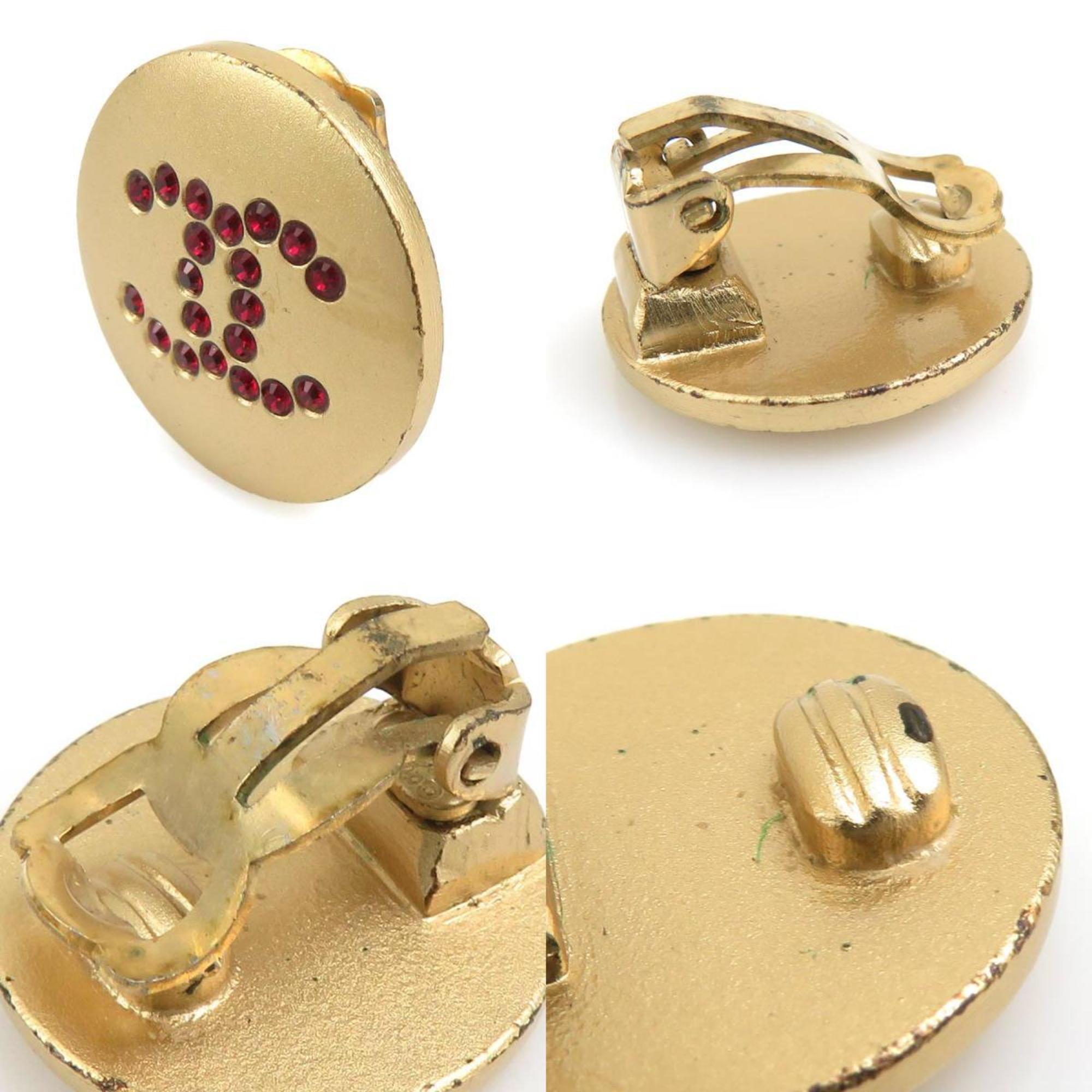 CC Logo Clip-On Earrings Gold-Tone Metal