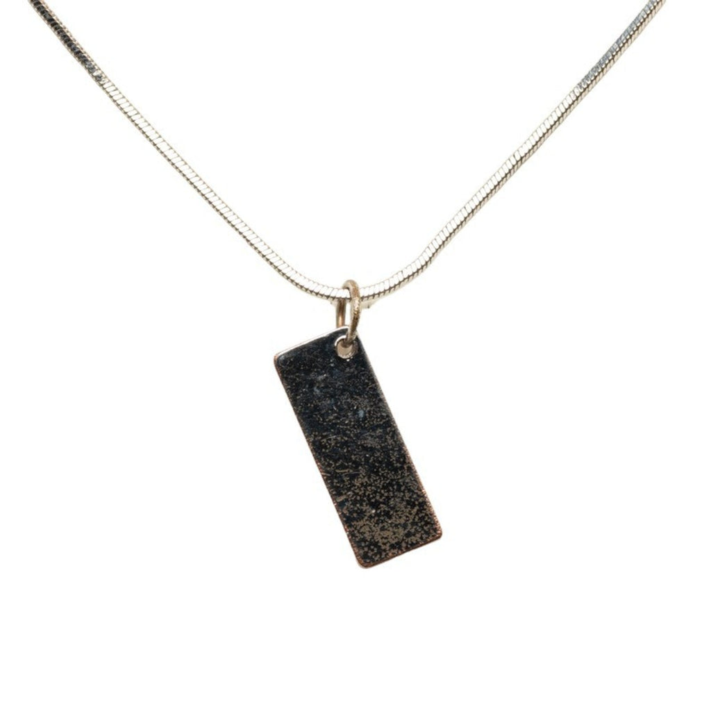 Pendant Necklace Metal Pink and Silver