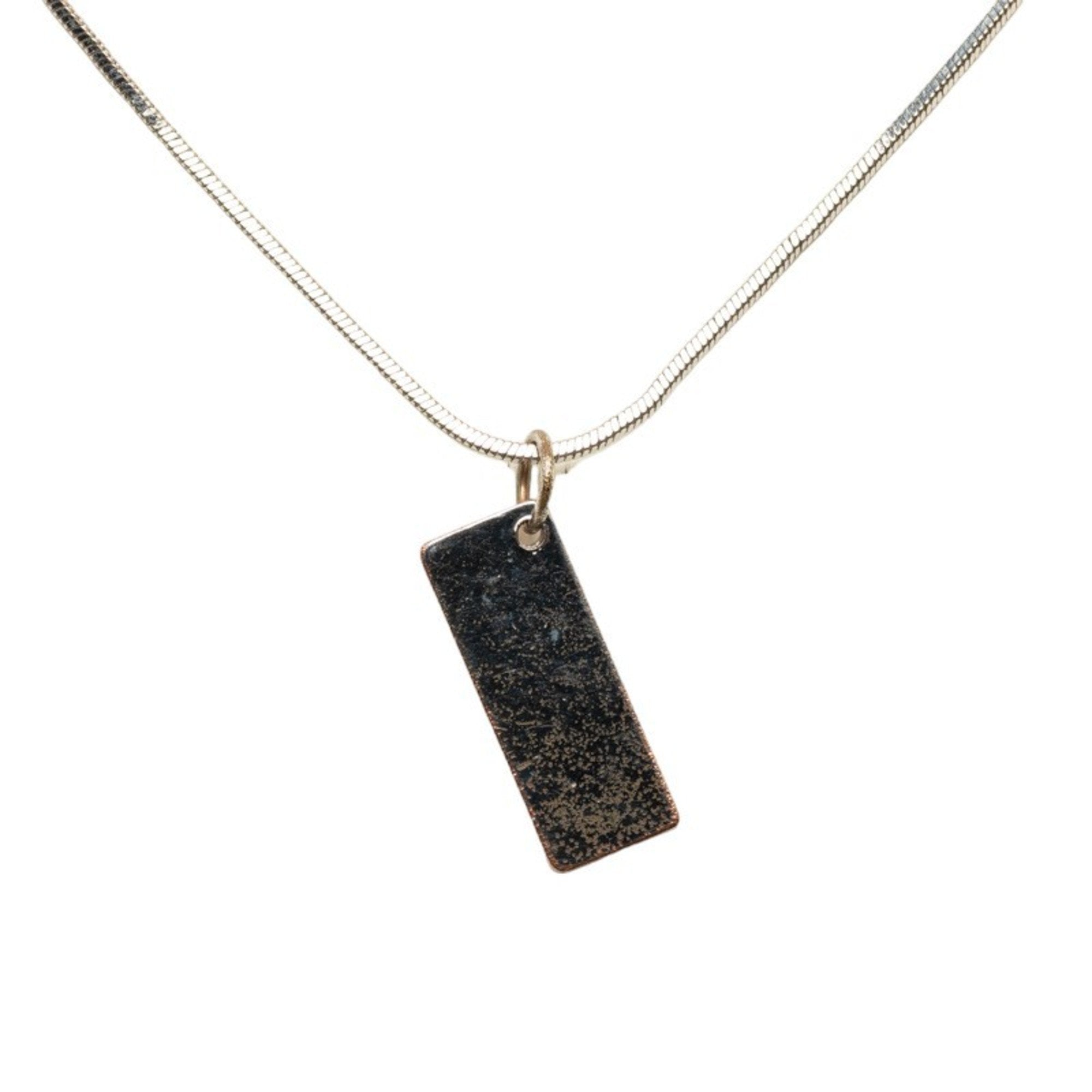 Pendant Necklace Metal Pink and Silver