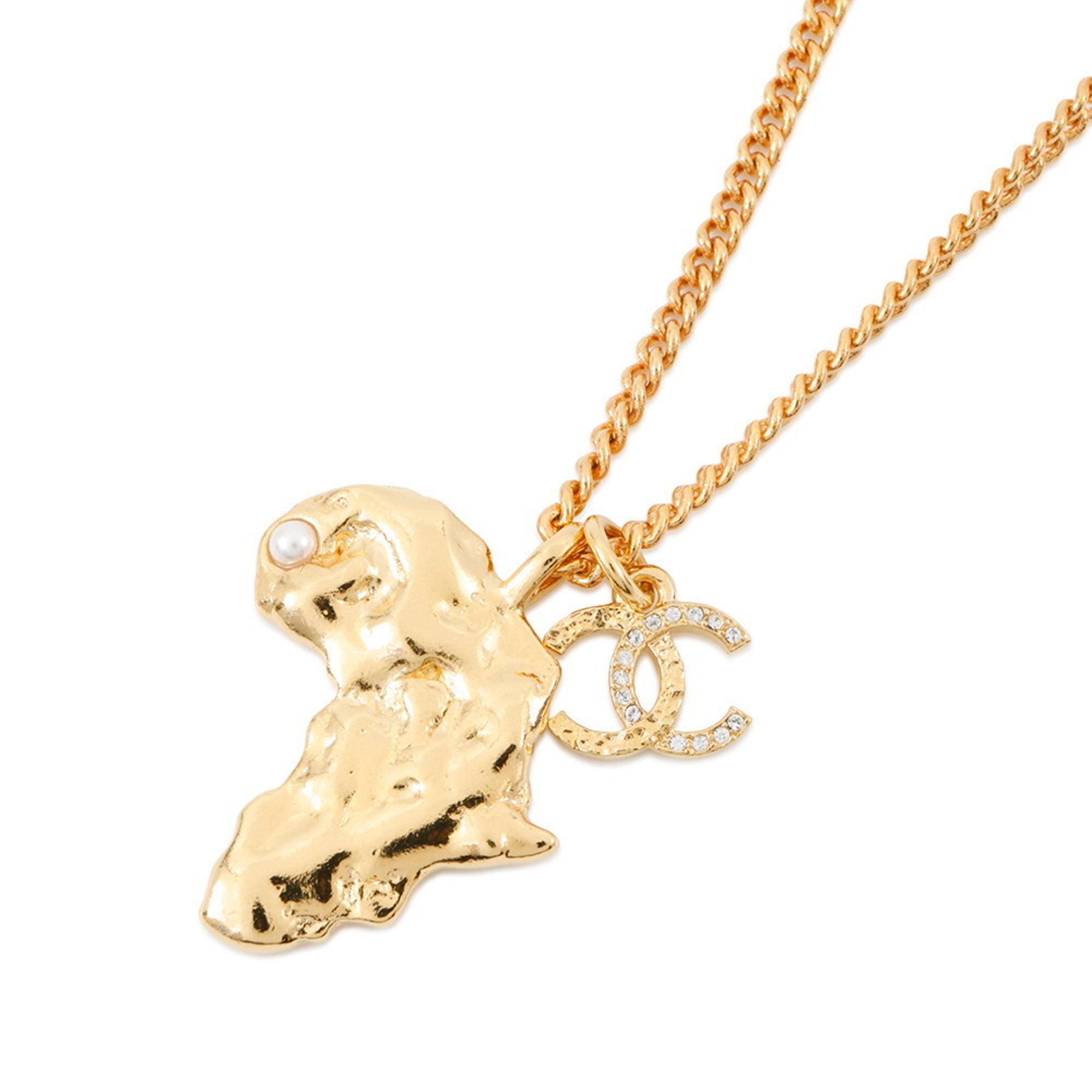 CC Logo Pendant Necklace Metal