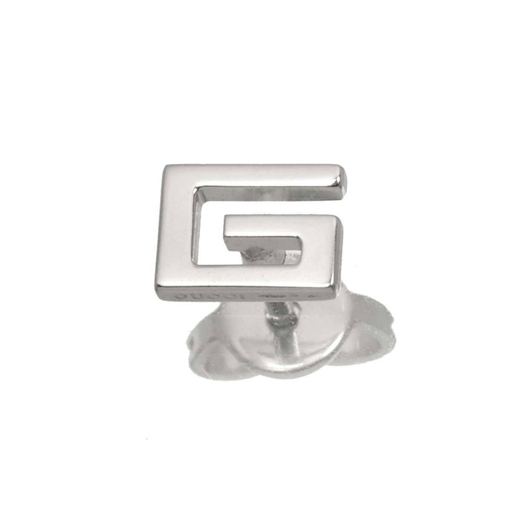 Single Earring Logo 18K White Gold