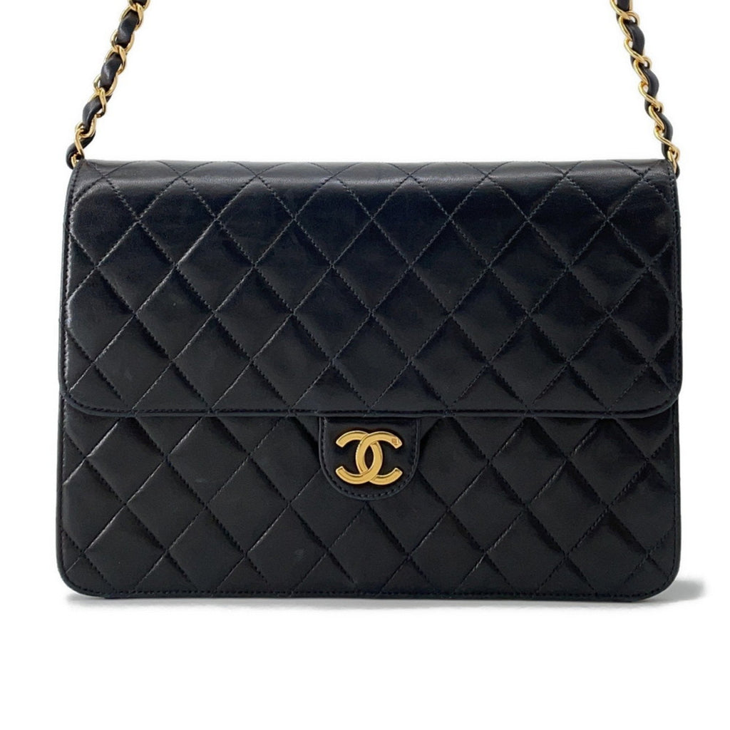 Vintage Clutch with Chain Quilted Leather Medium
