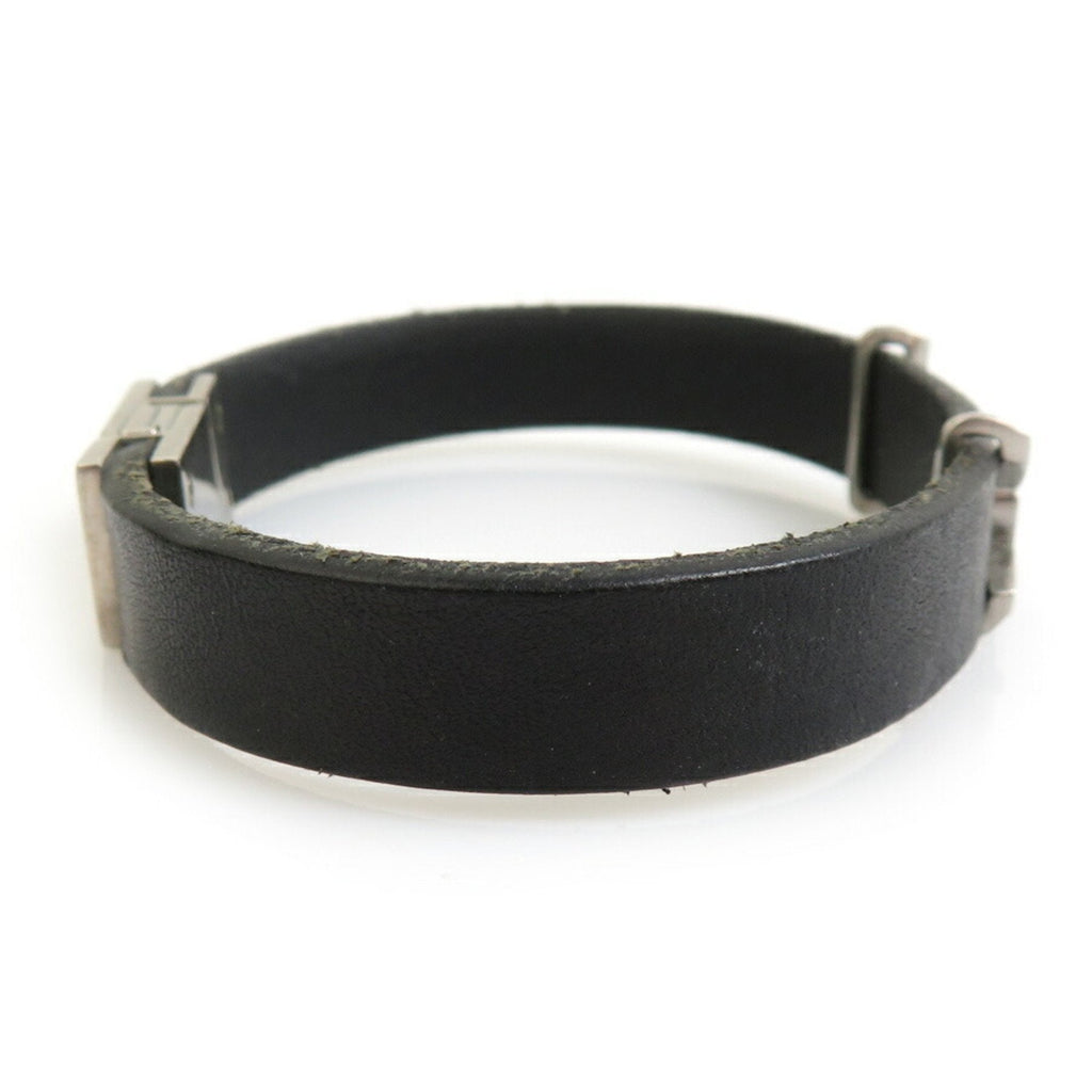 Bracelet Leather and Metal Black