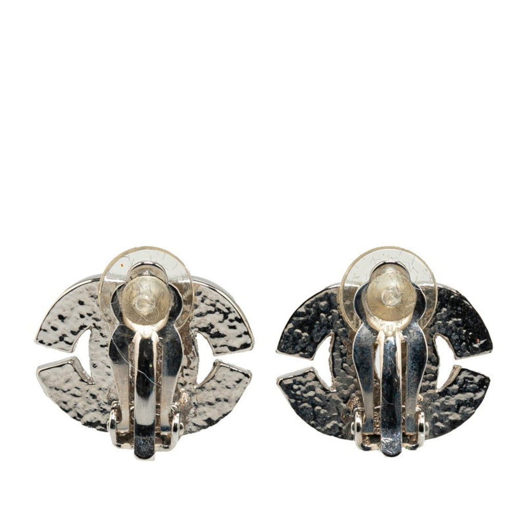 CC Logo Clip-On Earrings Metal Silver-Tone Metal
