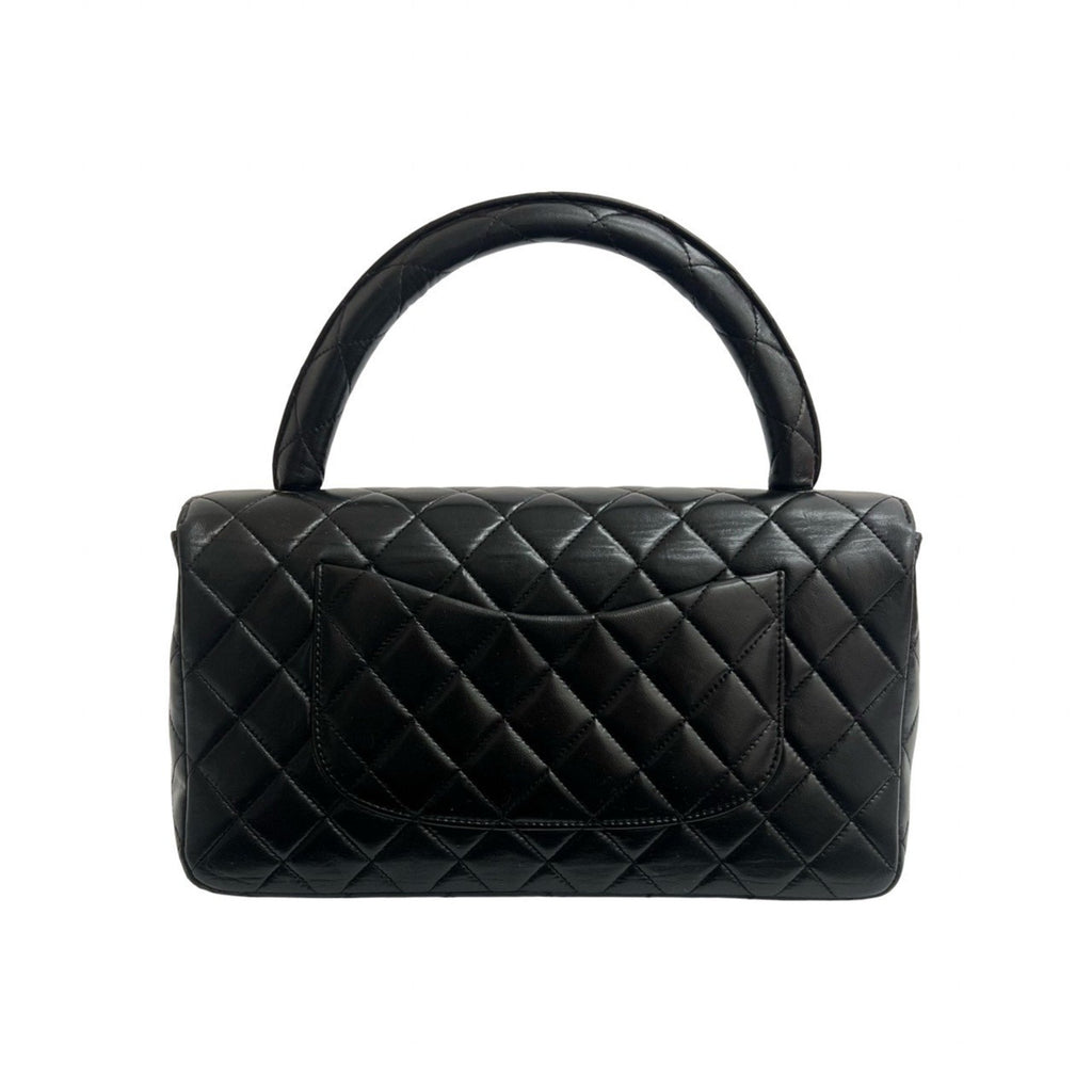 Vintage Twin Top Handle Flap Bag Quilted Lambskin Medium