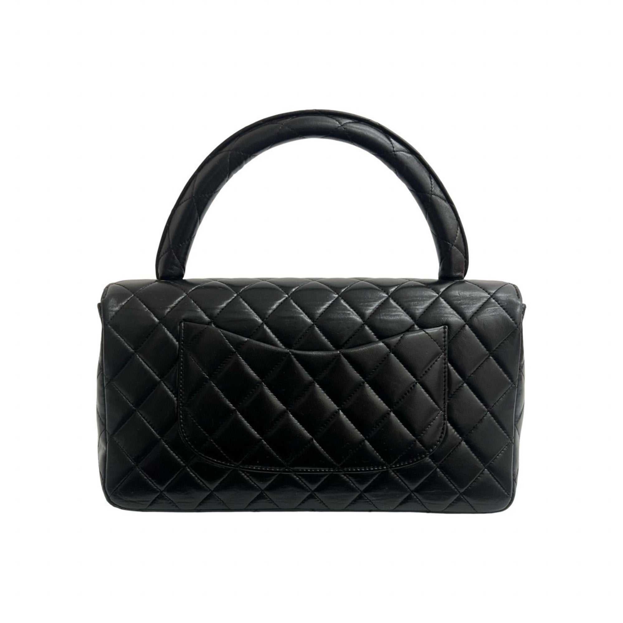 Vintage Twin Top Handle Flap Bag Quilted Lambskin Medium