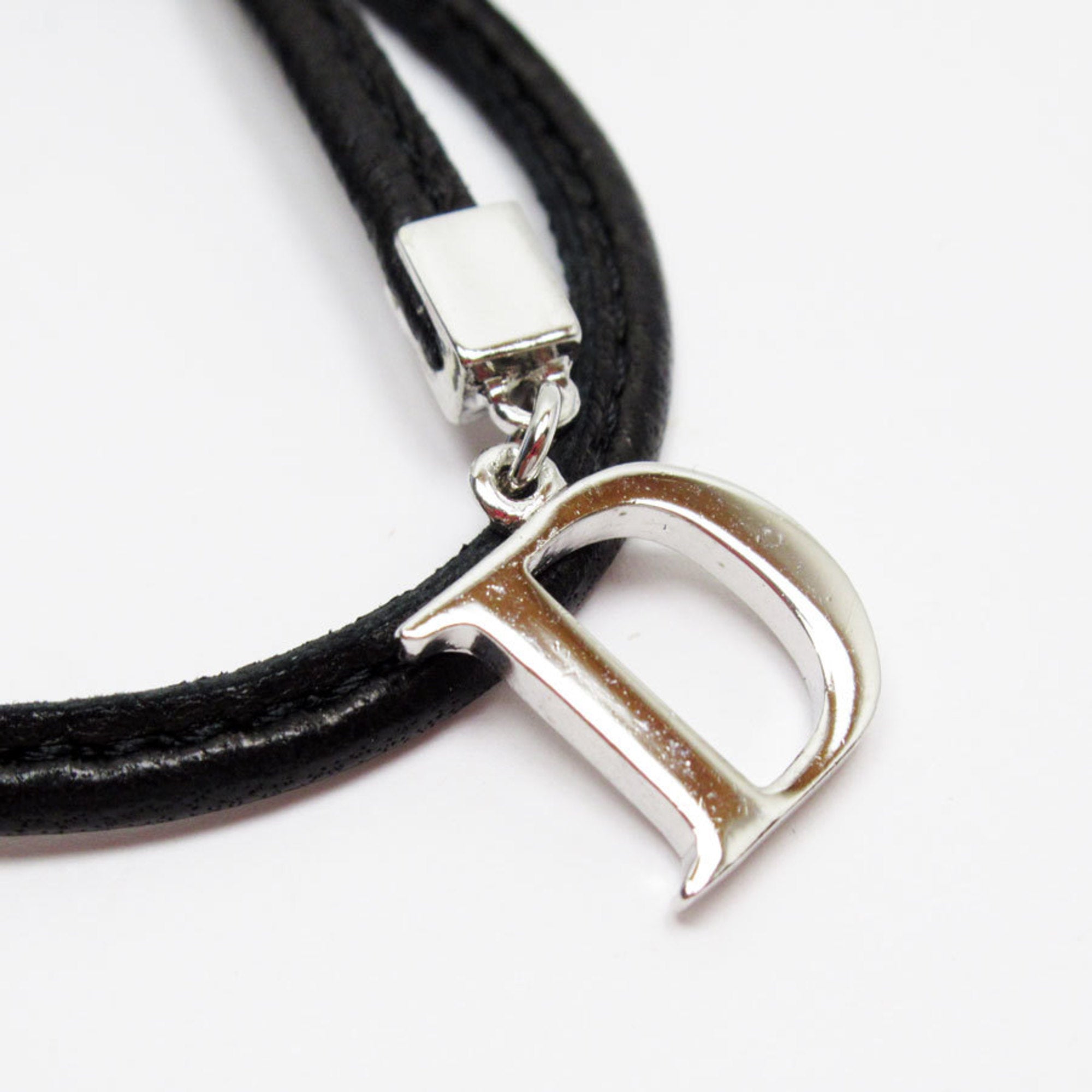 Bracelet Leather and Metal Black