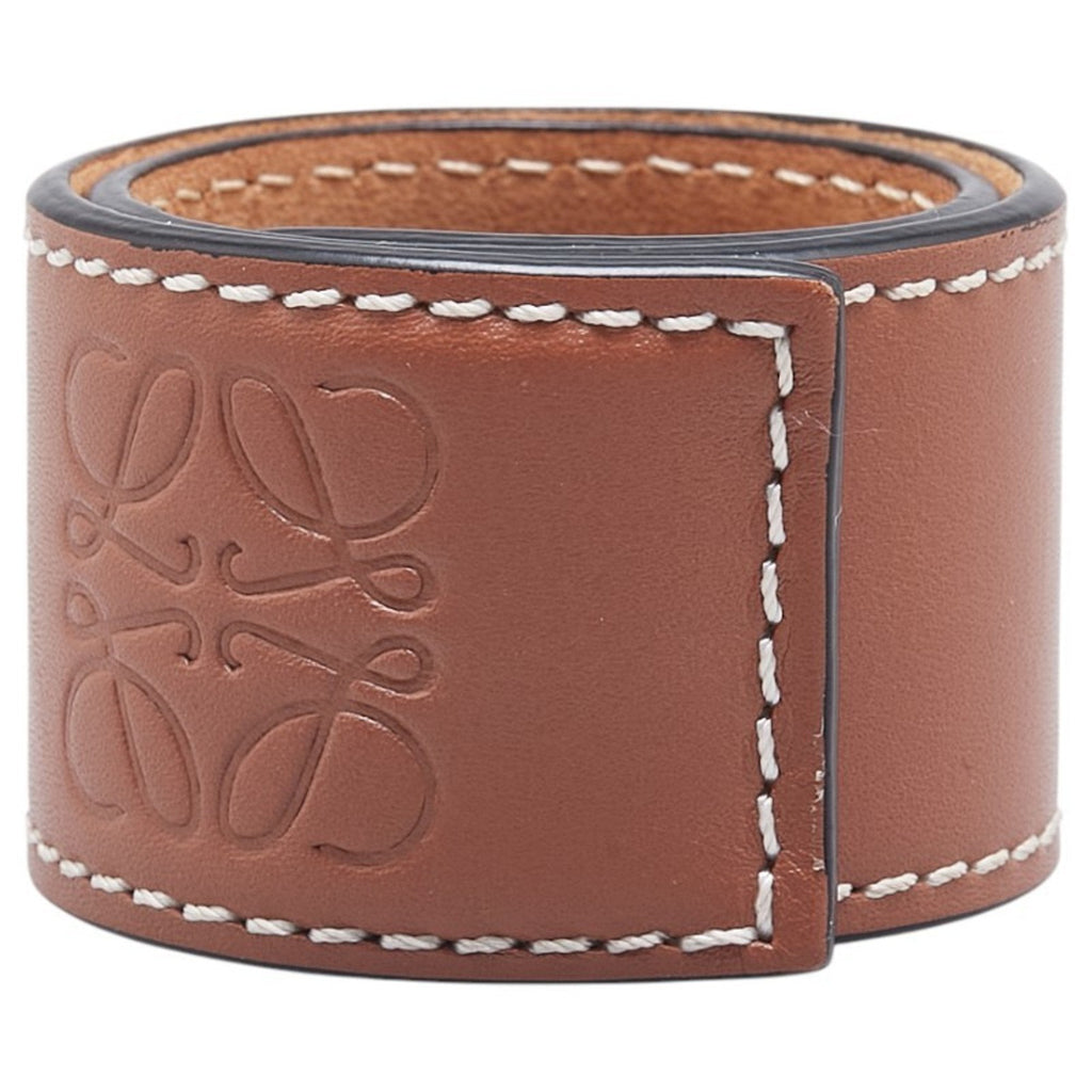 Anagram Slap Bracelet Leather Brown Small