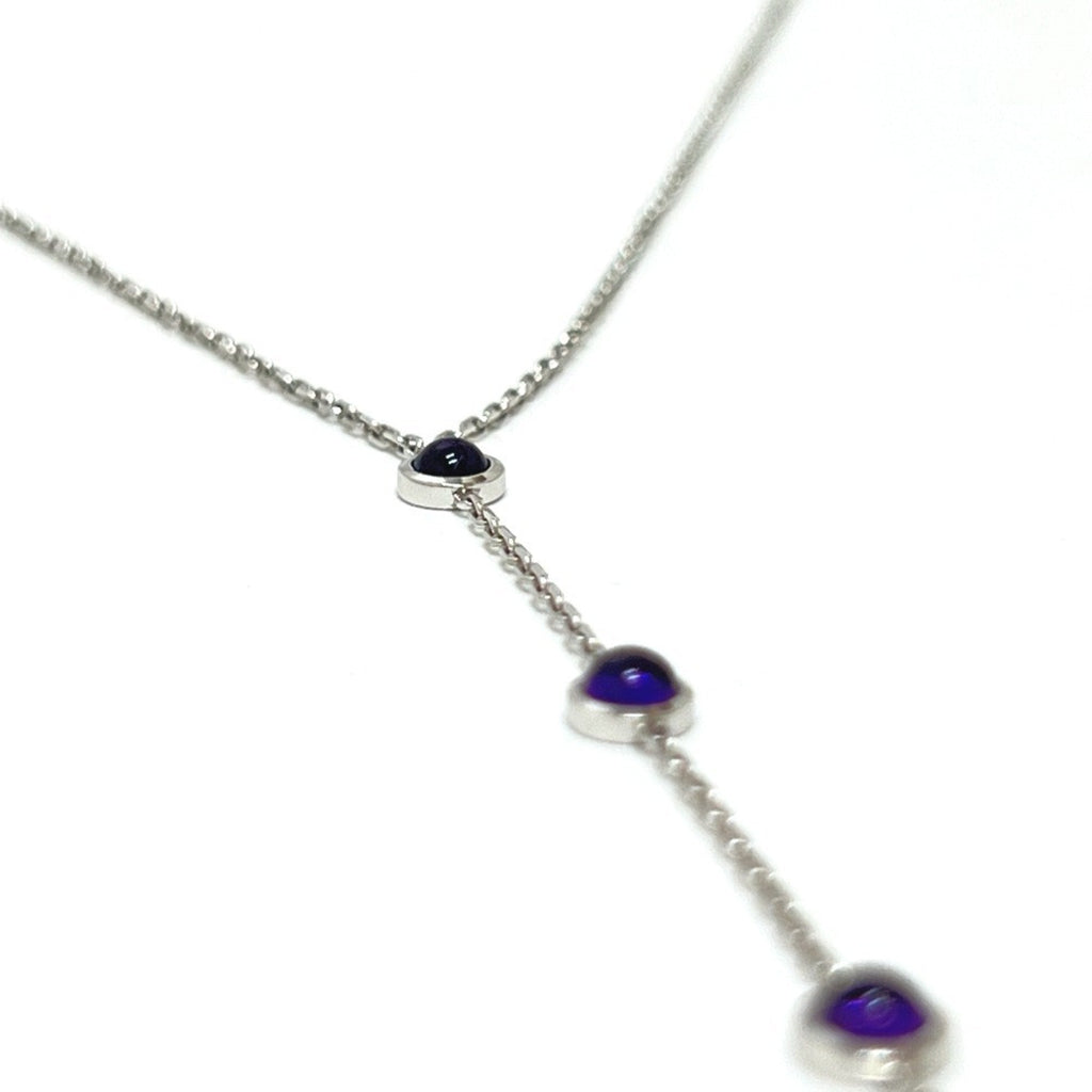 Pendant Necklace 18K White Gold with Amethyst