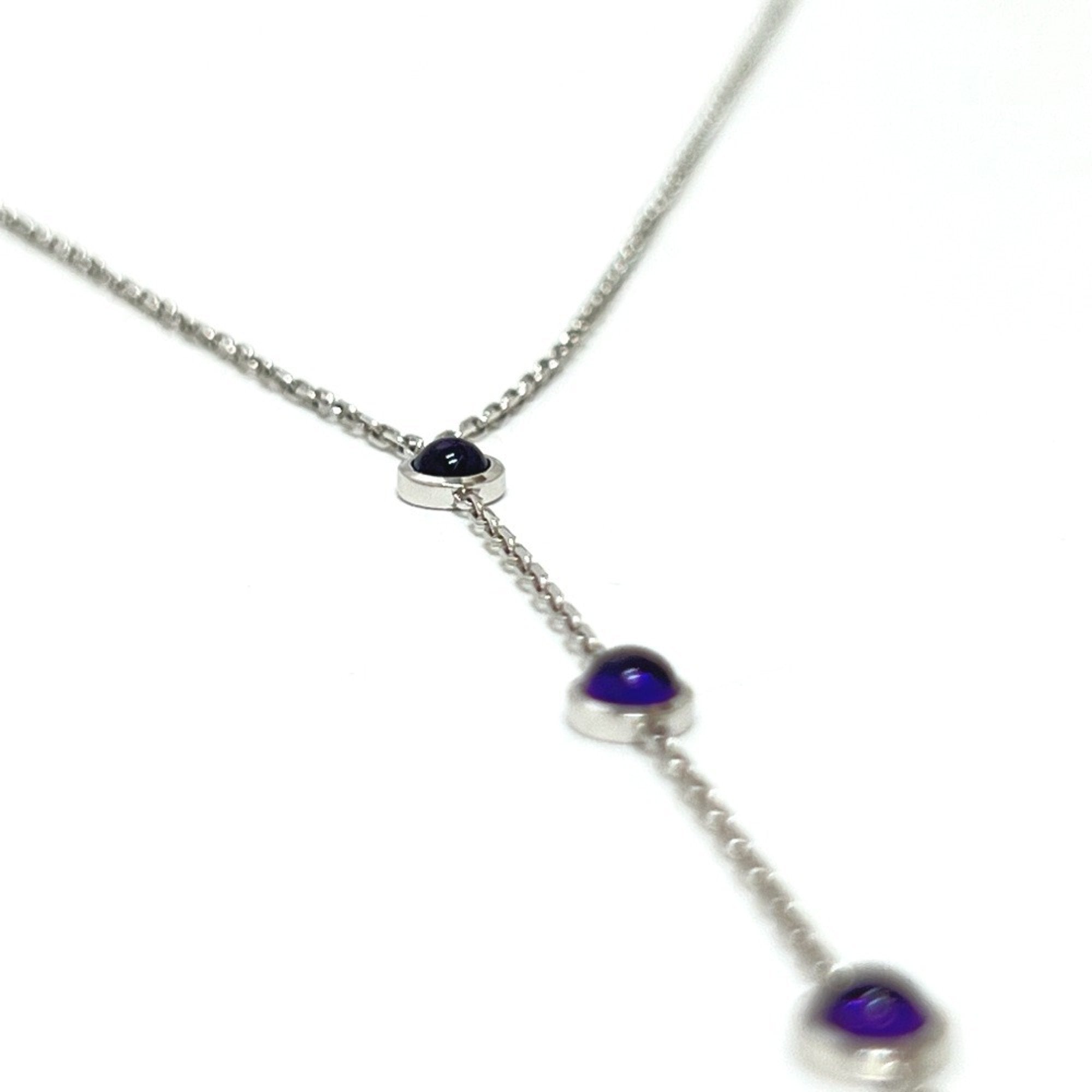 Pendant Necklace 18K White Gold with Amethyst