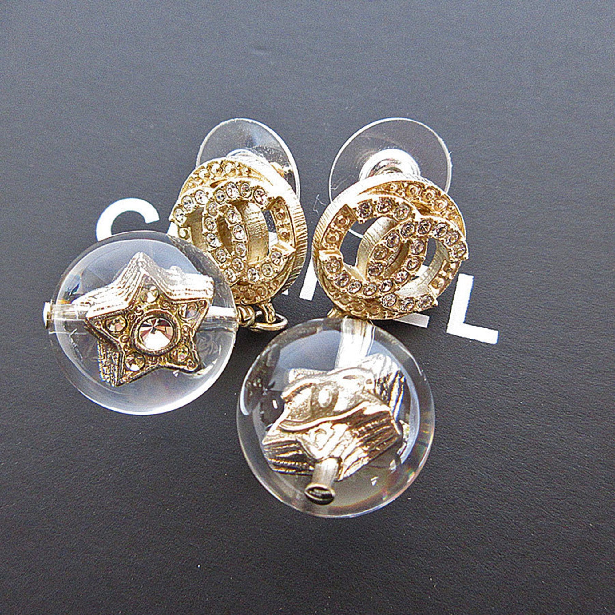 CC Logo Earrings Gold-Tone Metal