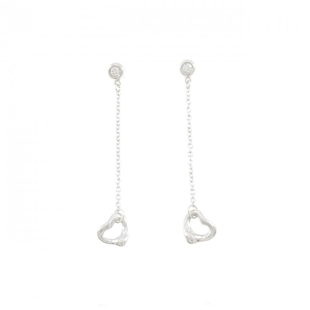 Open Heart Earrings Sterling Silver 39.4mm Sterling Silver