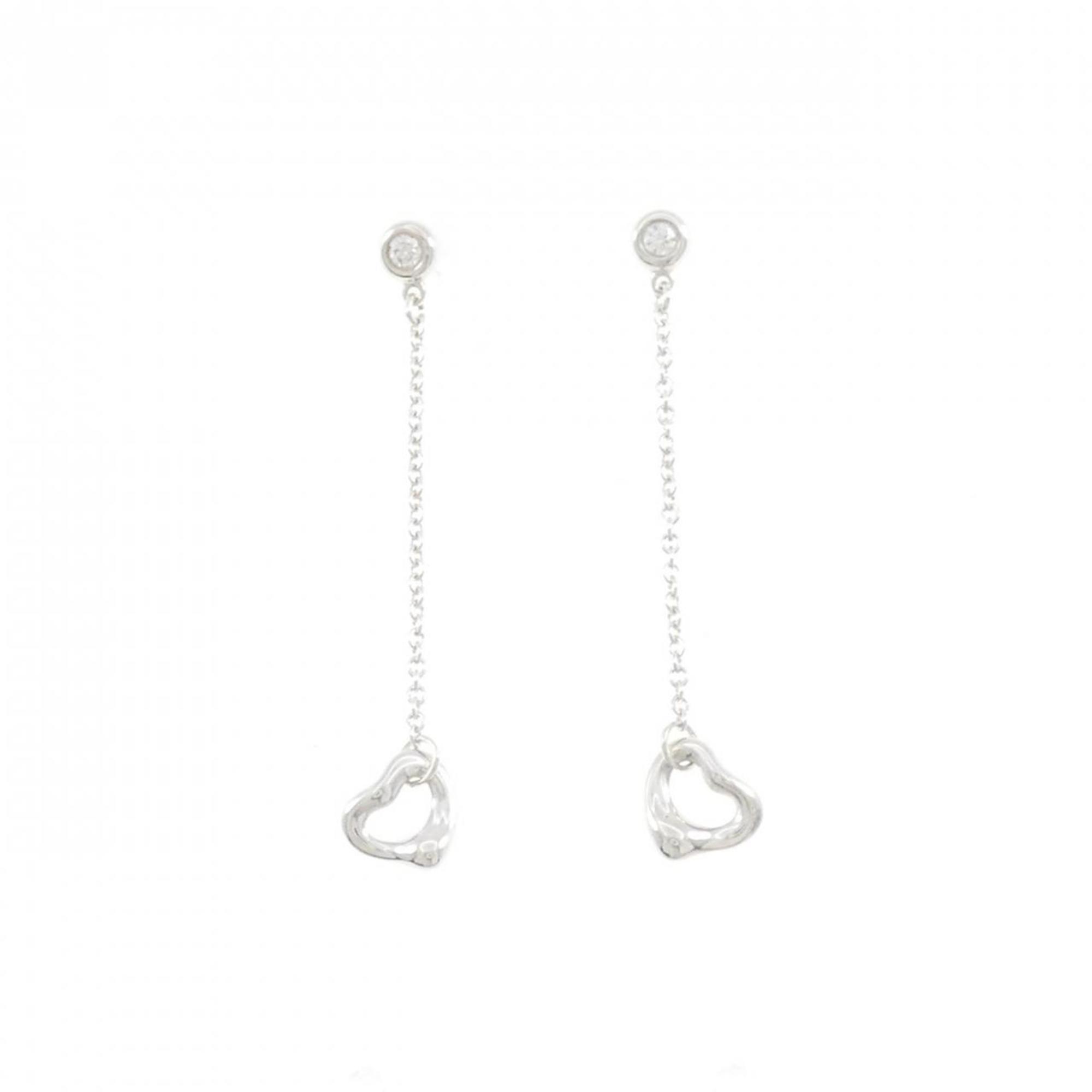 Open Heart Earrings Sterling Silver 39.4mm Sterling Silver