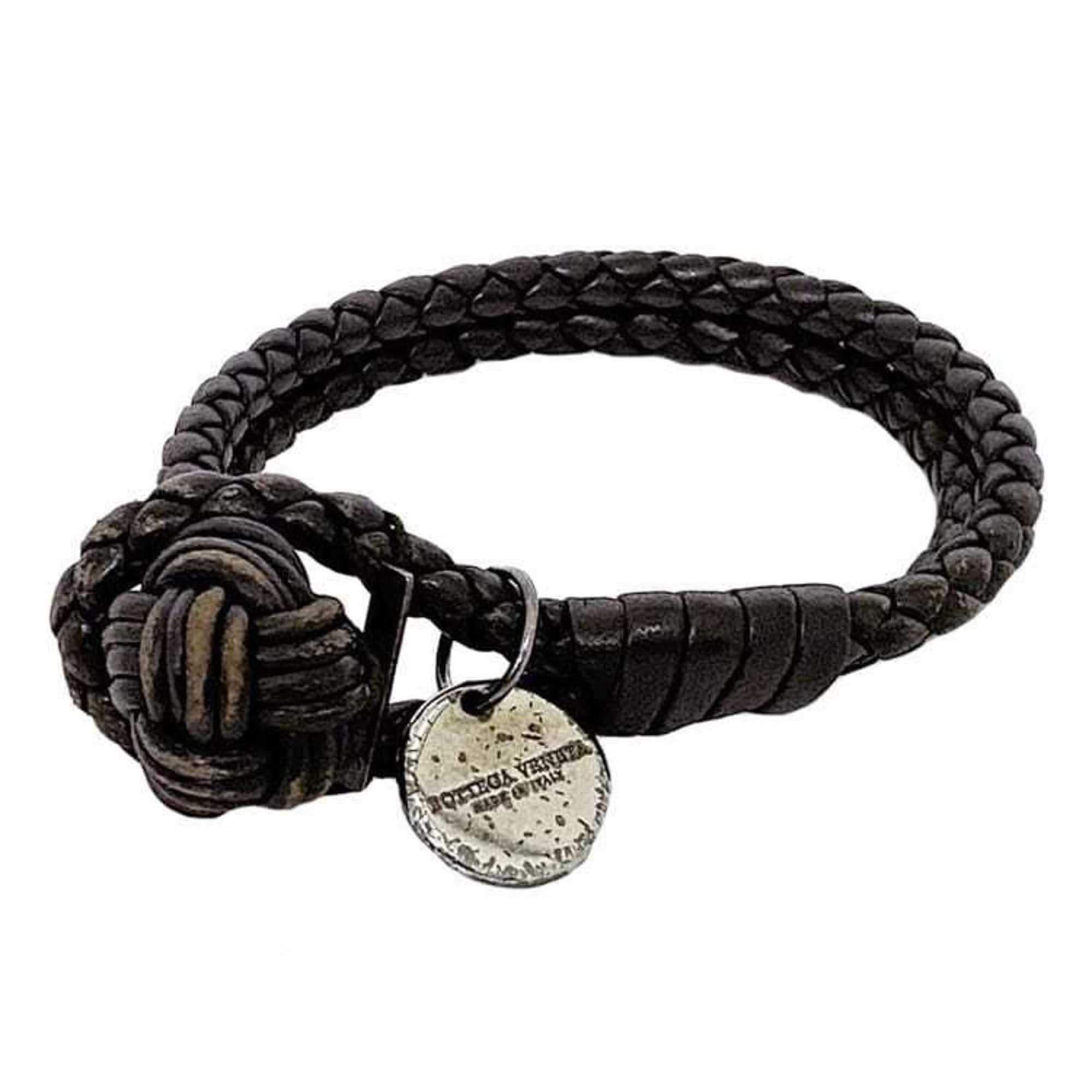 Intrecciato Bracelet Leather Brown