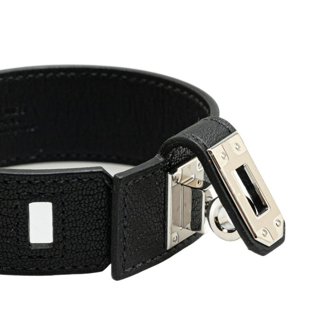 Kelly Bangle Swift Leather Black Bracelet