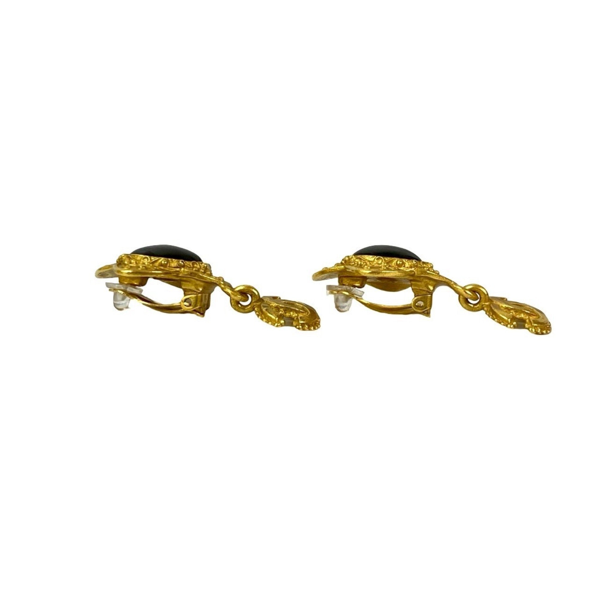 CC Logo Clip-On Earrings Metal Gold-Tone Metal