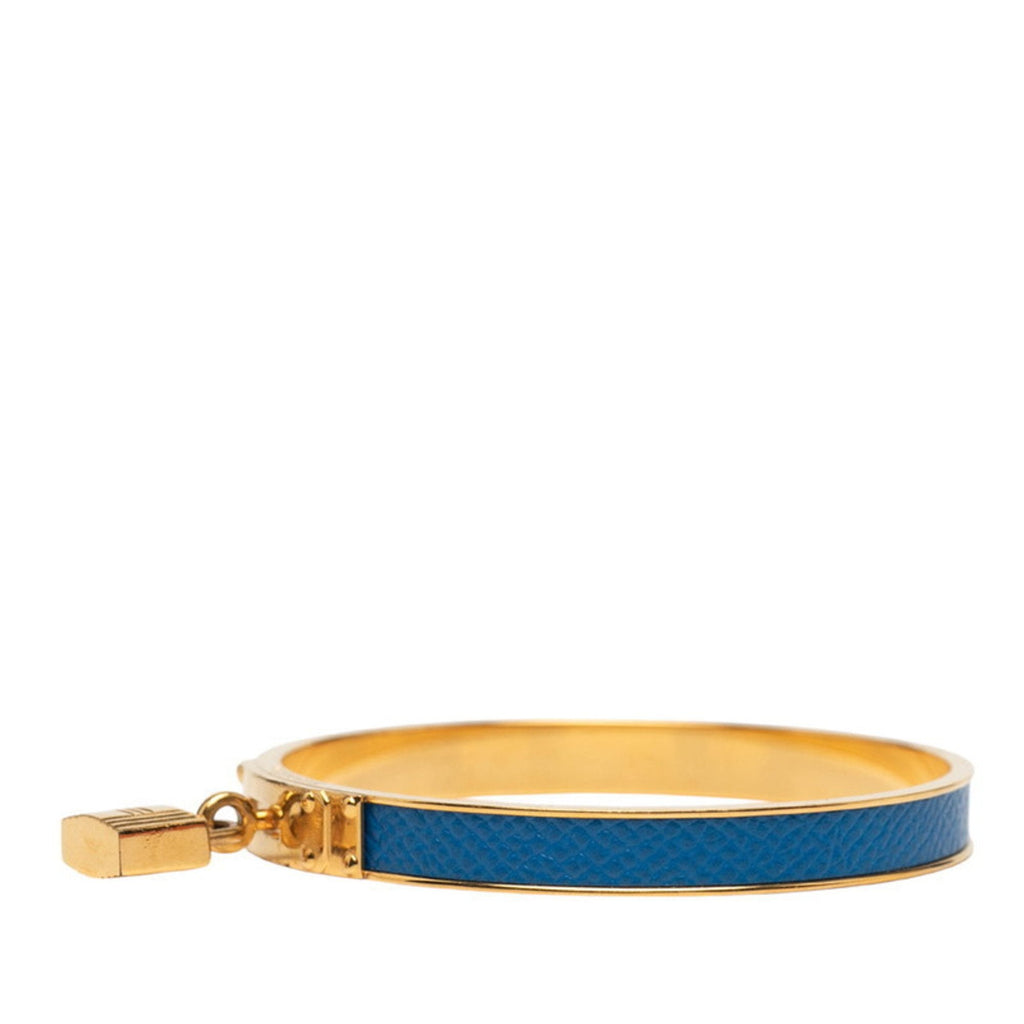 Kelly Bracelet Leather and Gold Blue