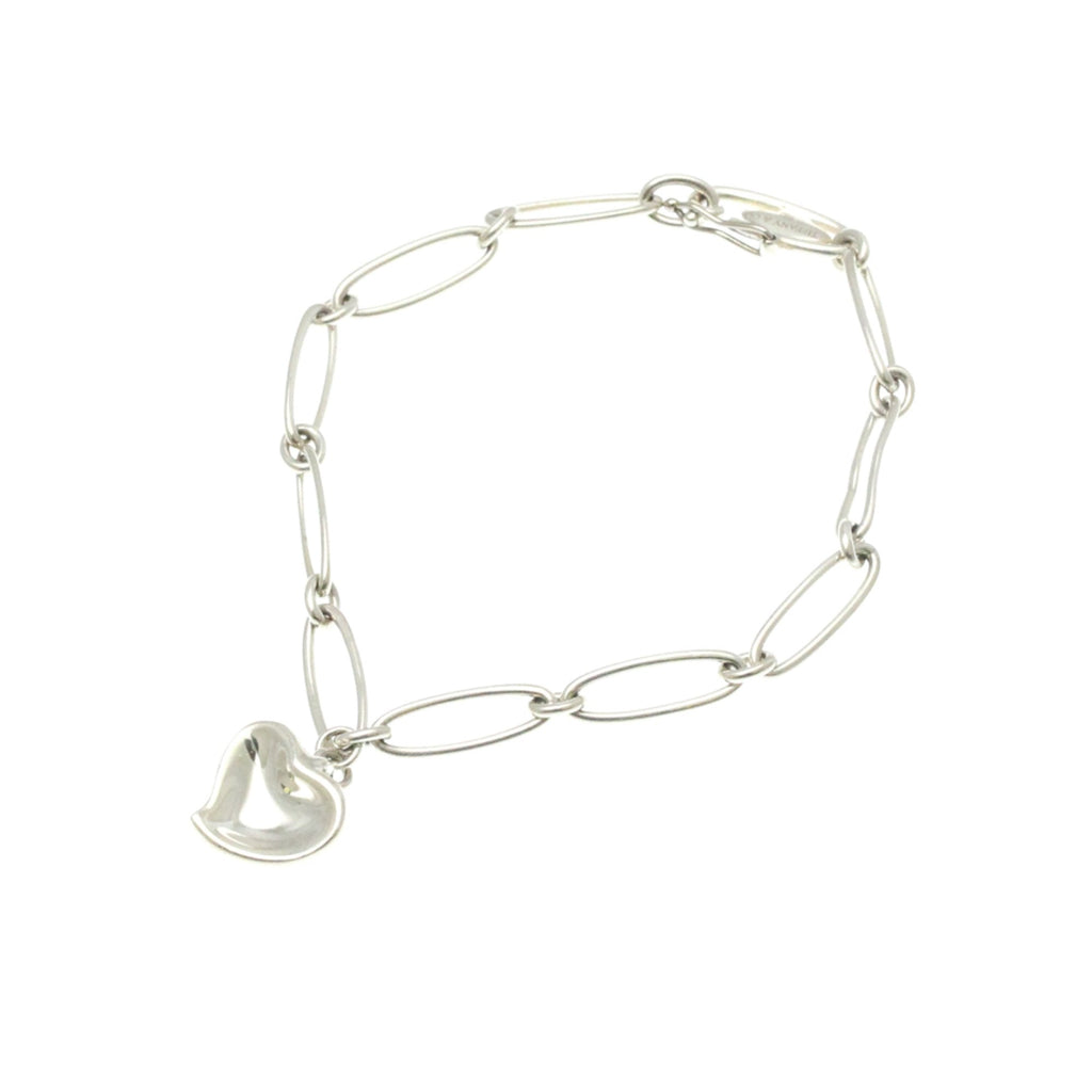 Full Heart Charm Bracelet Sterling Silver