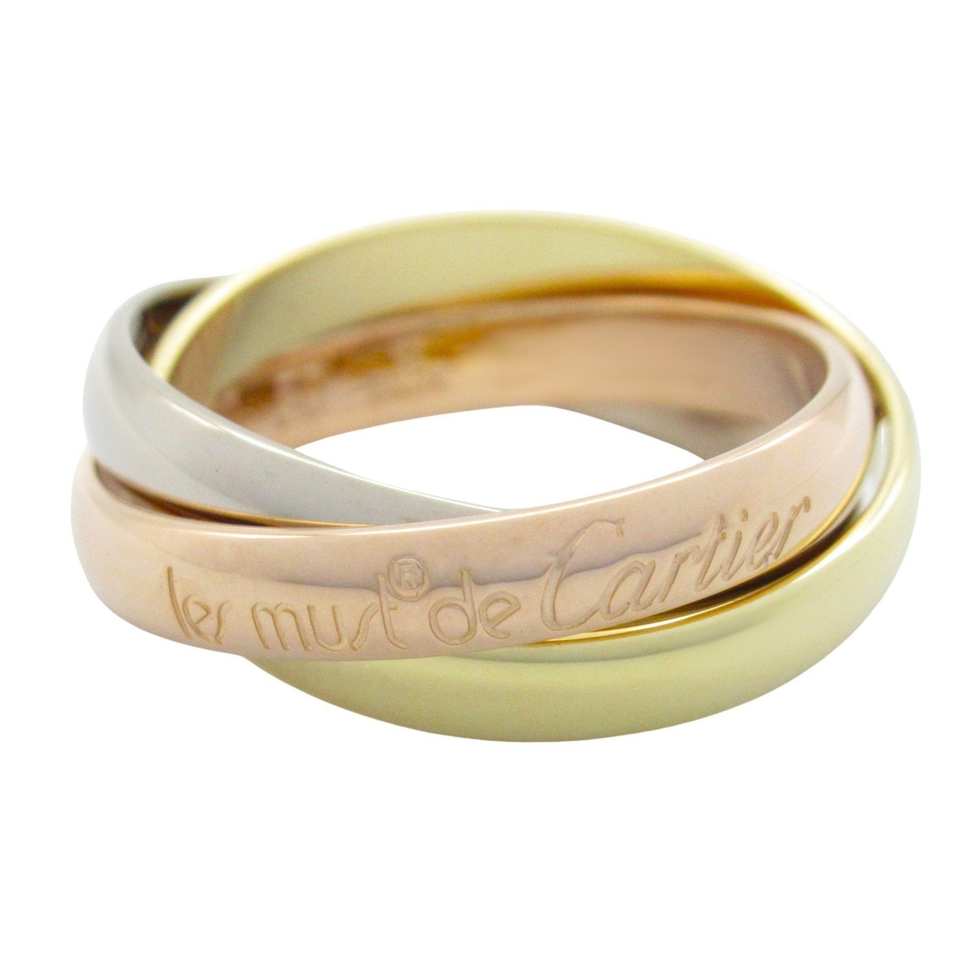 Vendome Louis Cartier Band Ring 18K Tricolor Gold