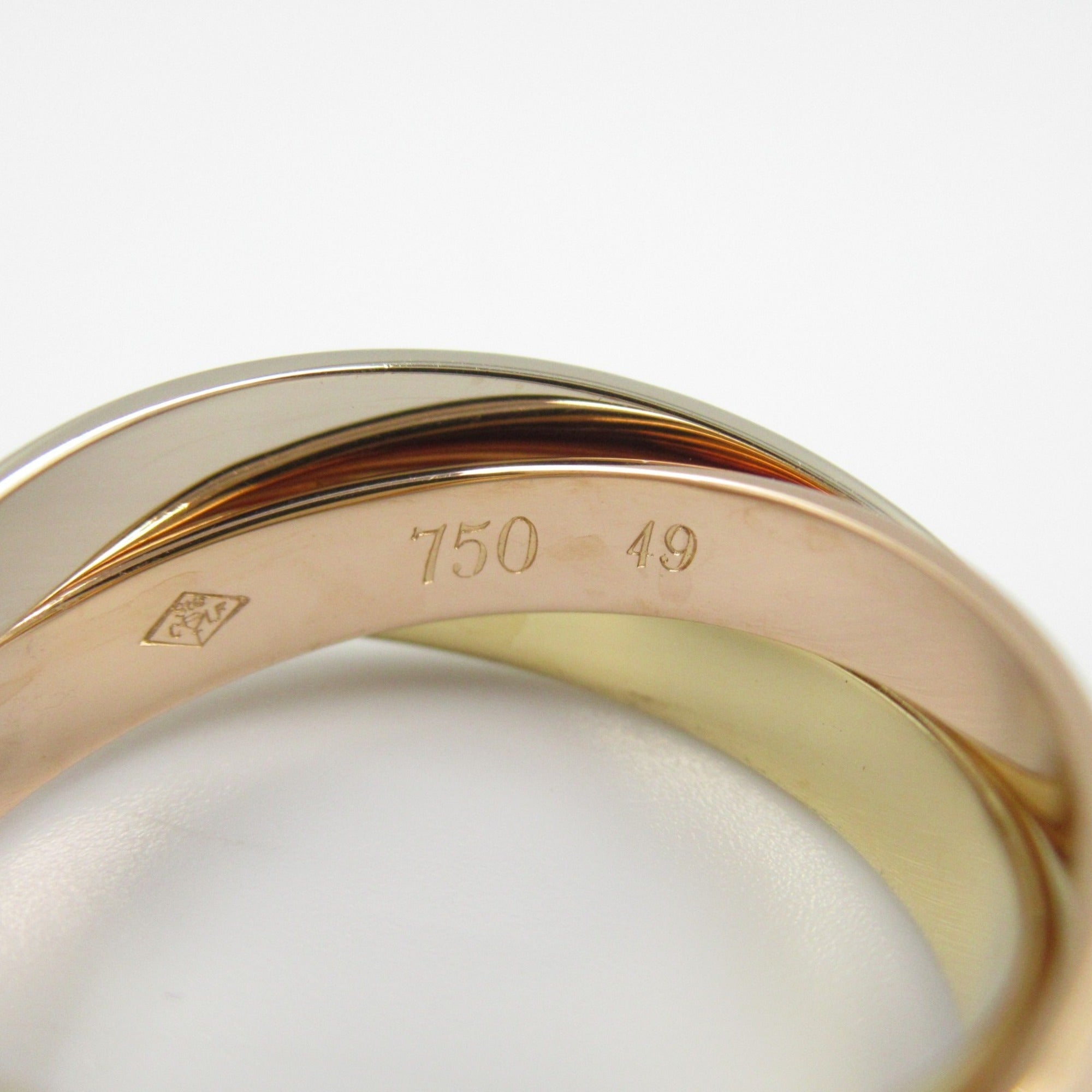 Vendome Louis Cartier Band Ring 18K Tricolor Gold