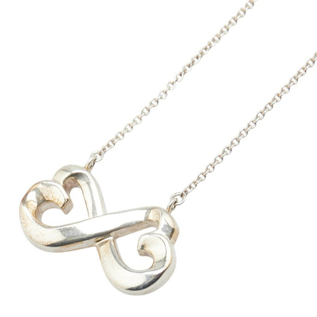 Double Loving Heart Pendant Necklace Sterling Silver