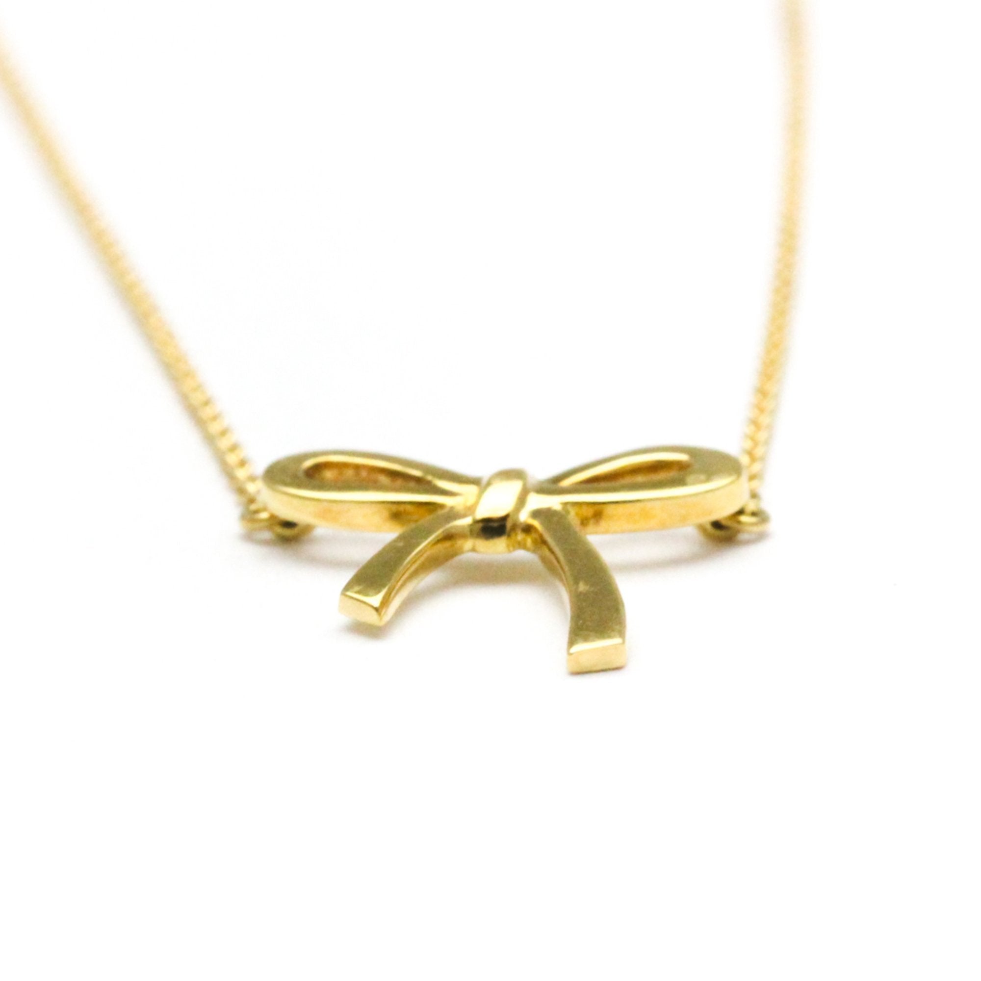 Bow Pendant Necklace 18K Yellow Gold