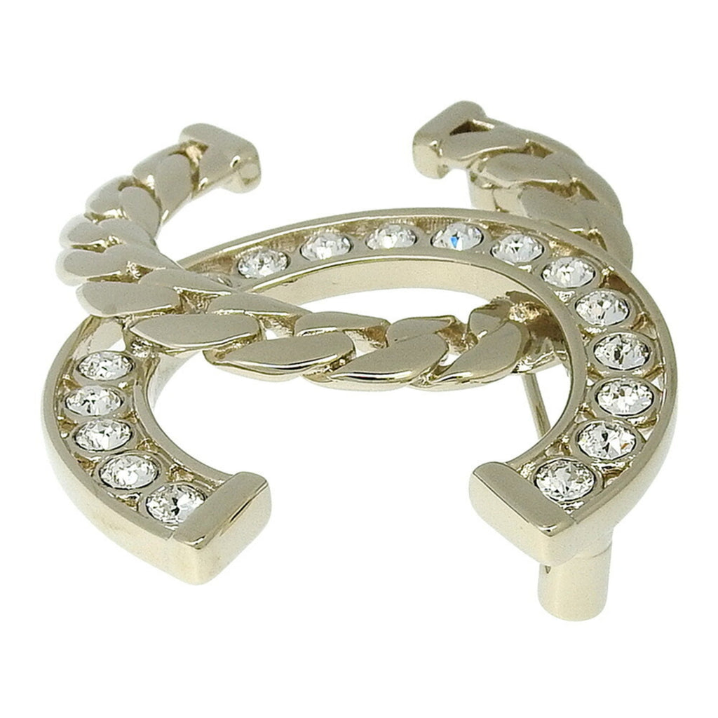 CC Logo Brooch Gold-Tone Metal