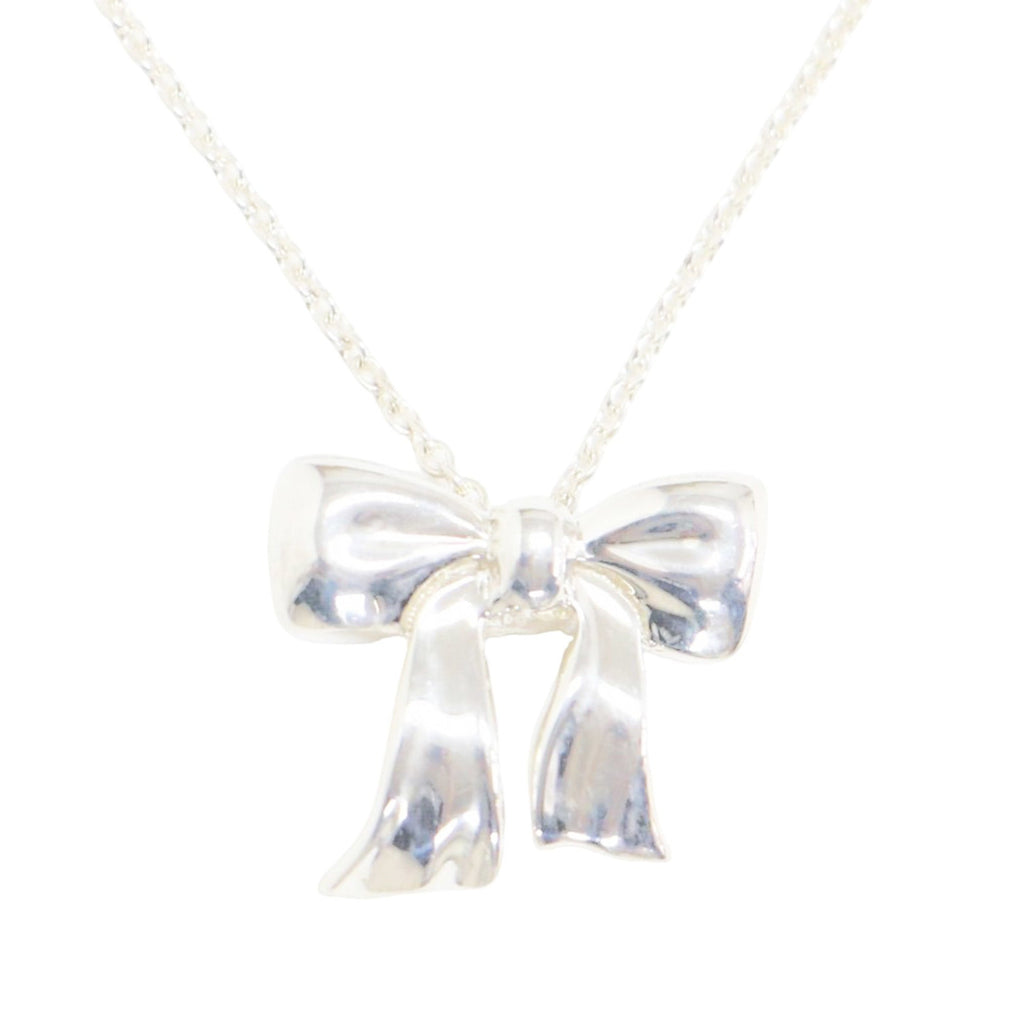 Ribbon Pendant Necklace Sterling Silver