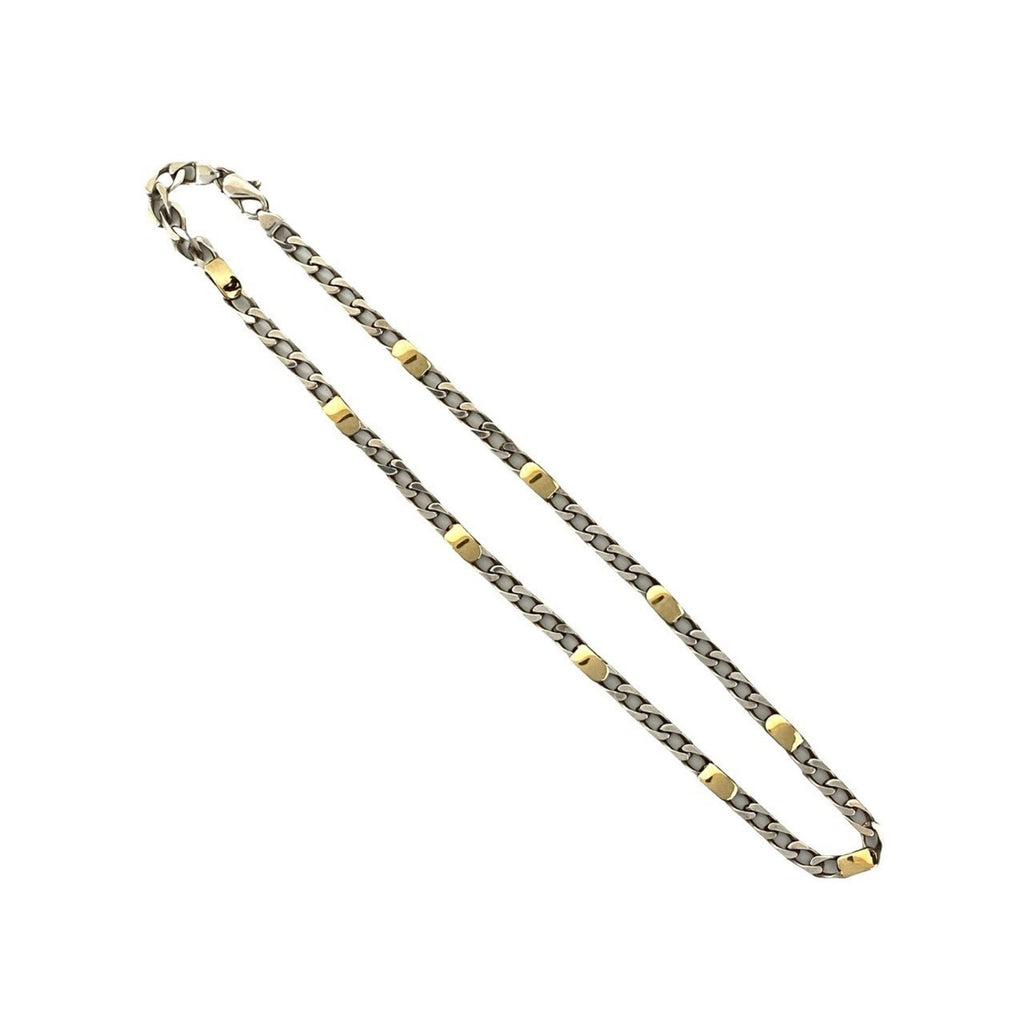 Figaro Chain Pendant Necklace Sterling Silver