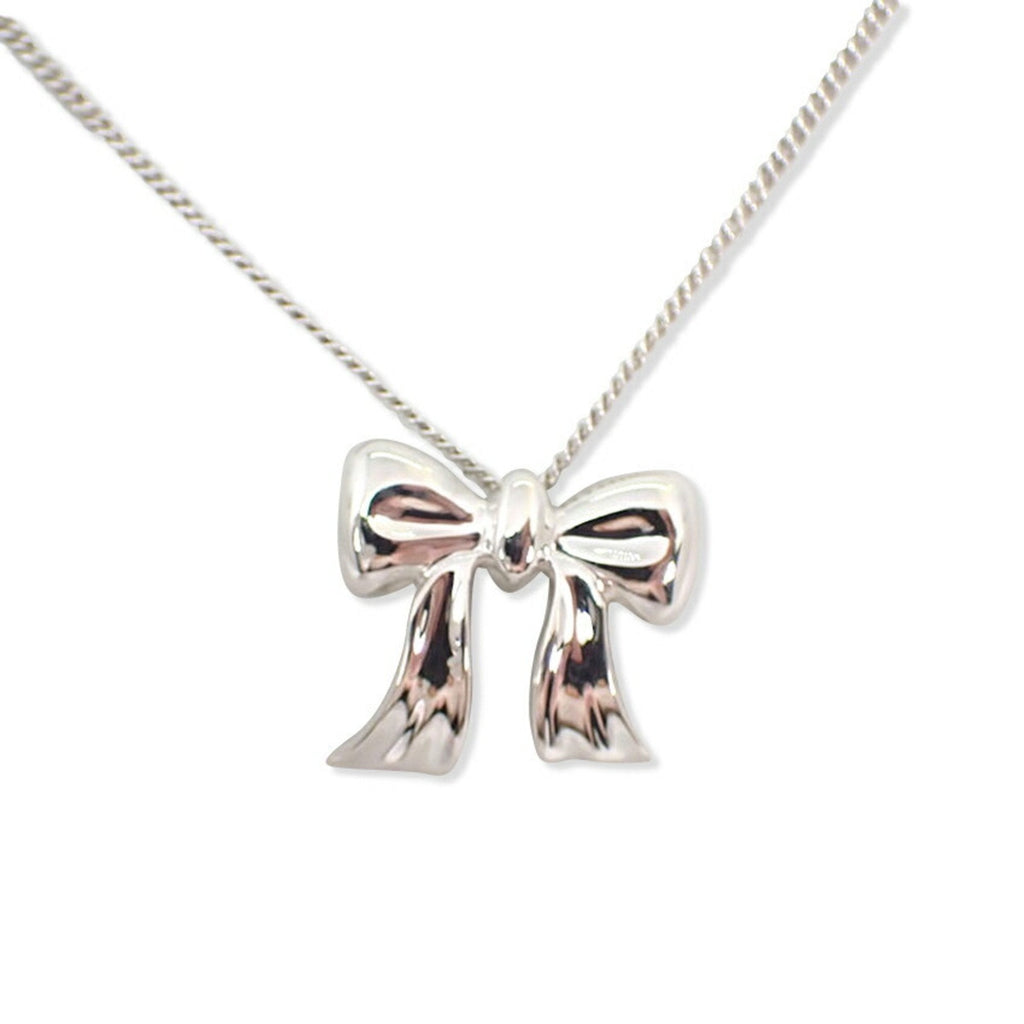 Ribbon Pendant Necklace Sterling Silver