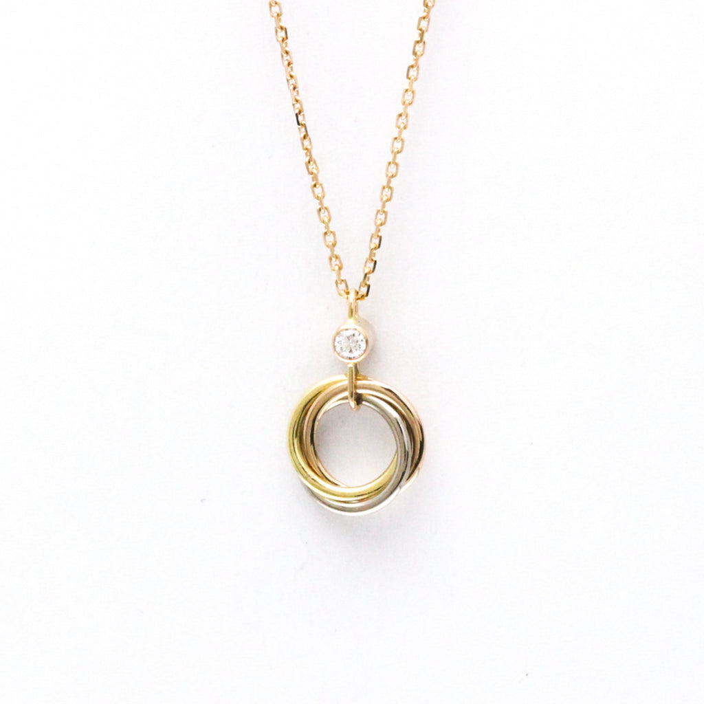 Trinity Pendant Necklace 18K Tricolor Gold