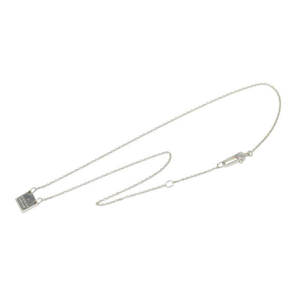 Mini Square Pendant Necklace Sterling Silver