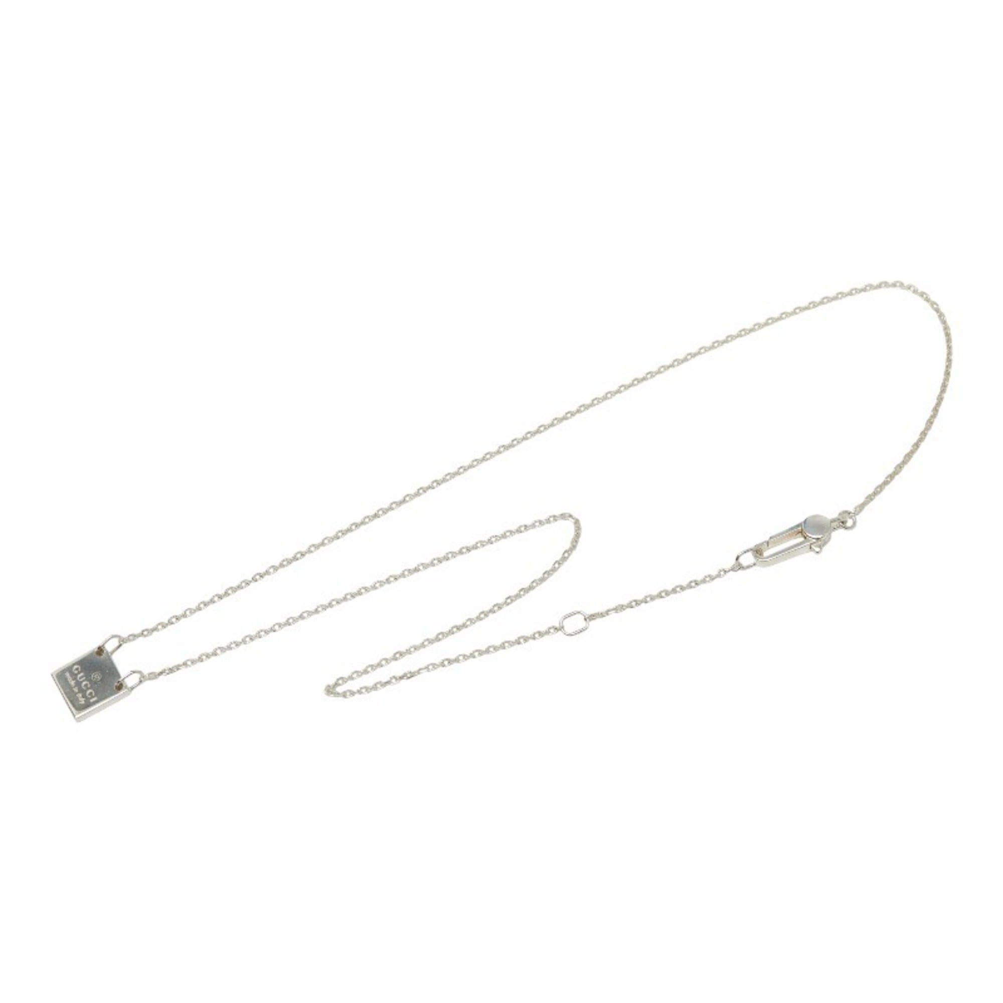 Mini Square Pendant Necklace Sterling Silver