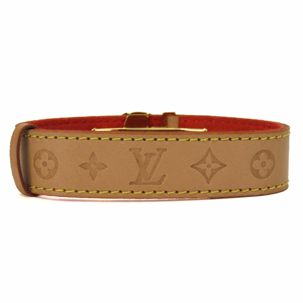 Good Luck Bracelet Leather and Metal Beige