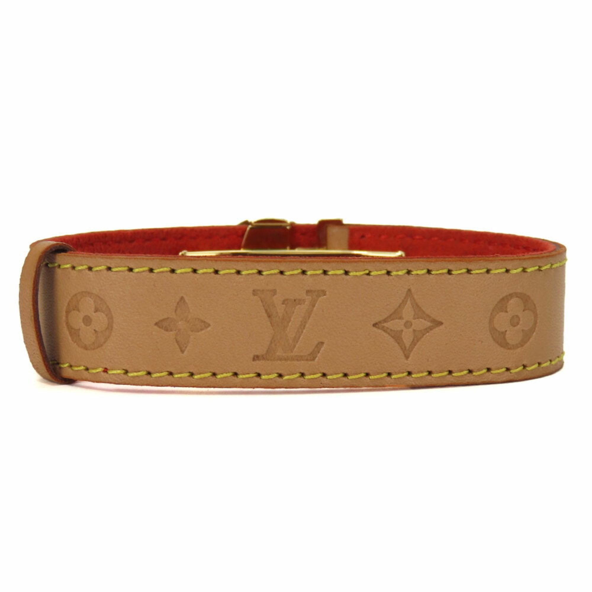 Good Luck Bracelet Leather and Metal Beige