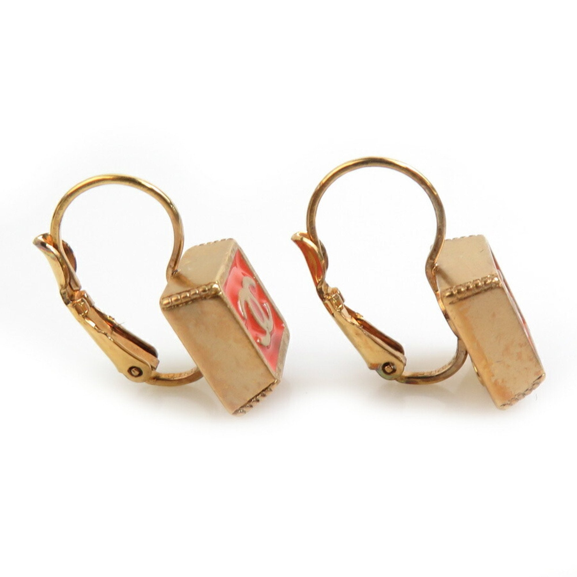 CC Logo Earrings Gold-Tone Metal