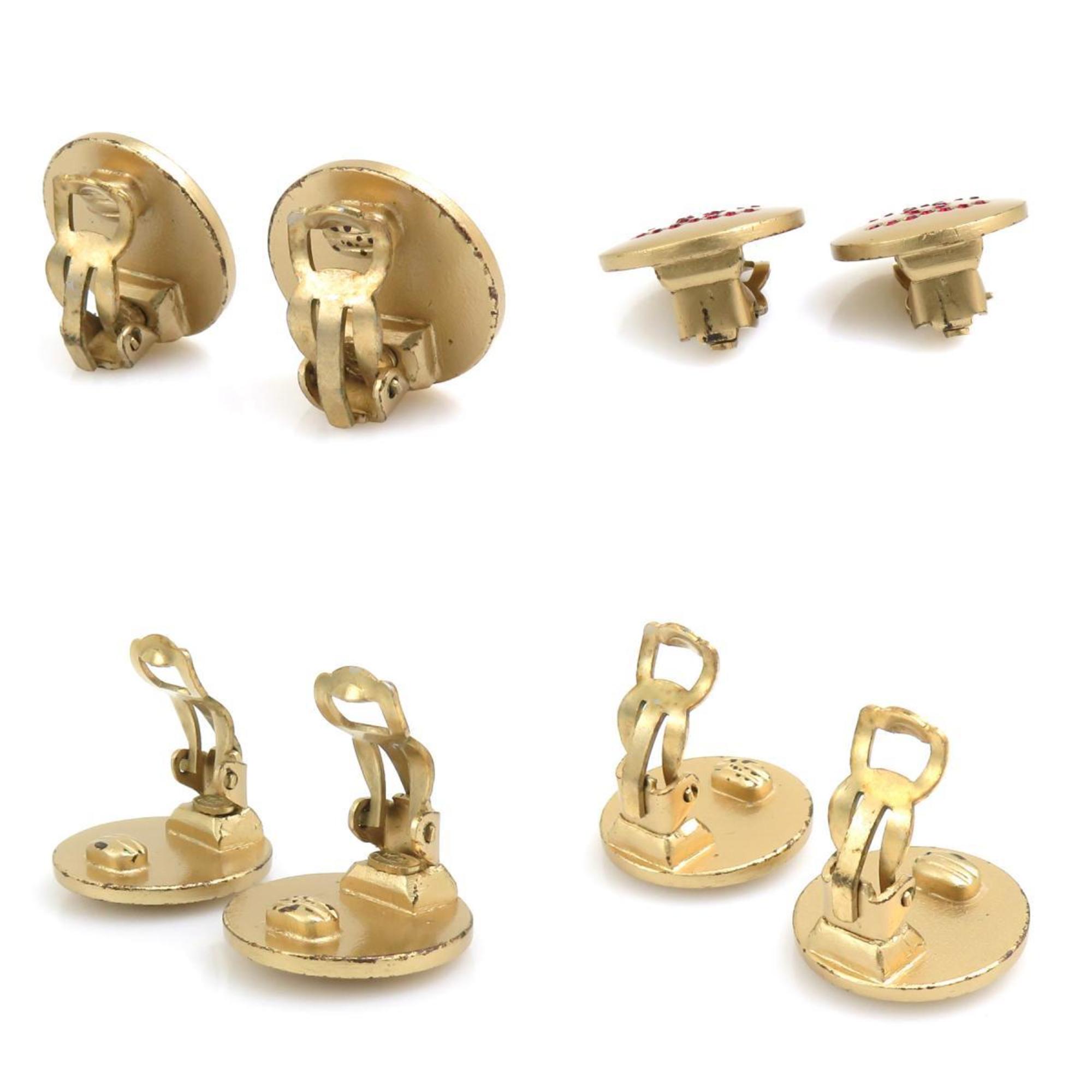 CC Logo Clip-On Earrings Gold-Tone Metal