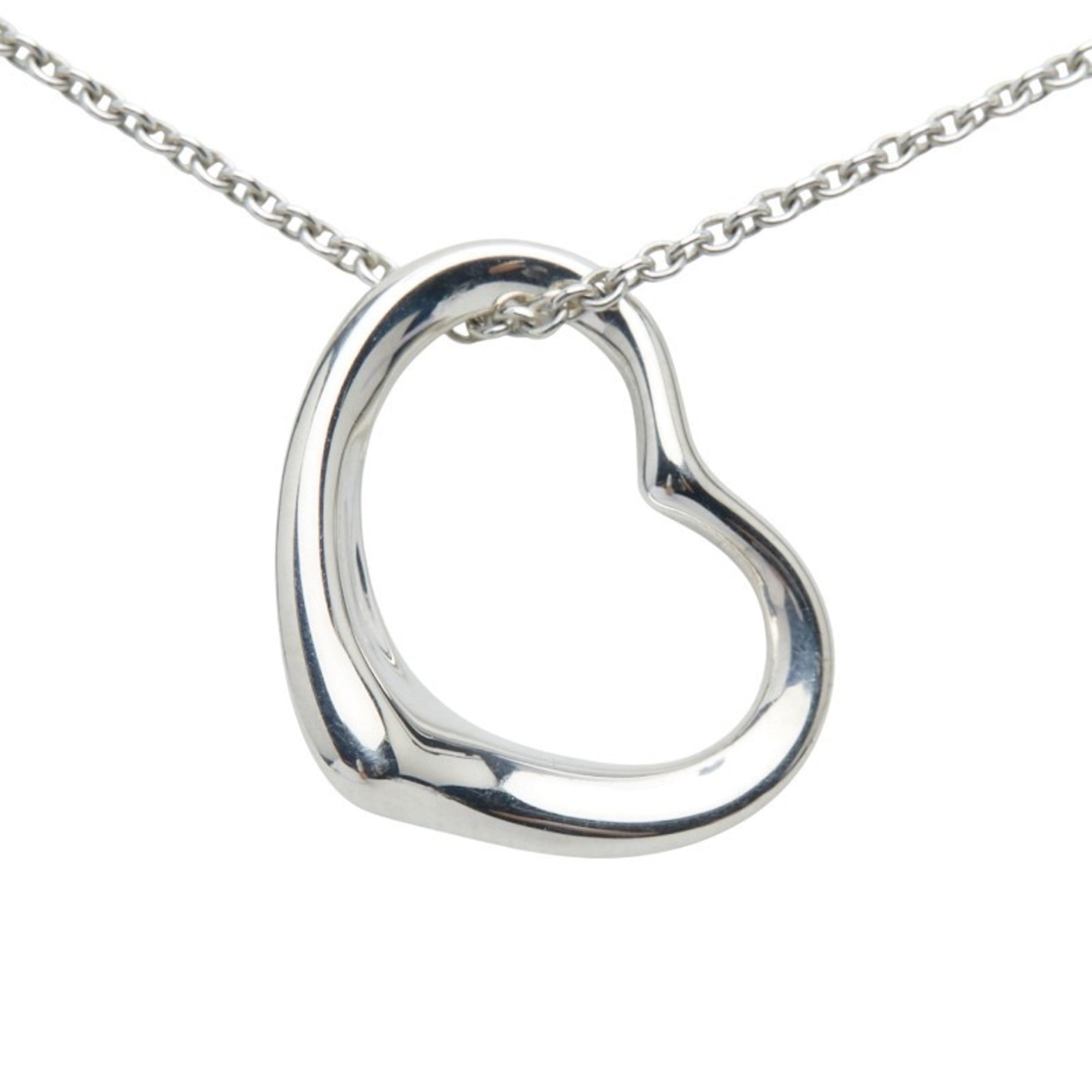 Open Heart Pendant Necklace Sterling Silver 12.5mm