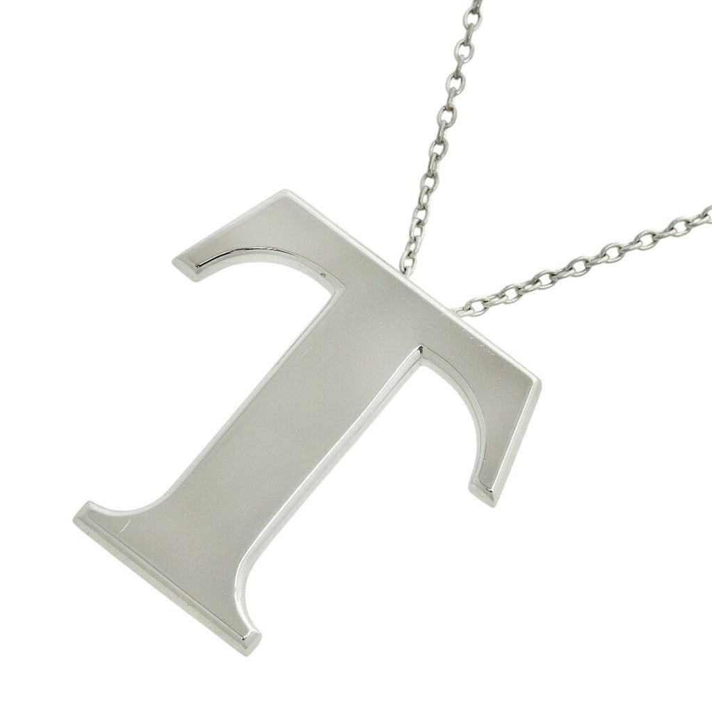 T Pendant Necklace Sterling Silver Large