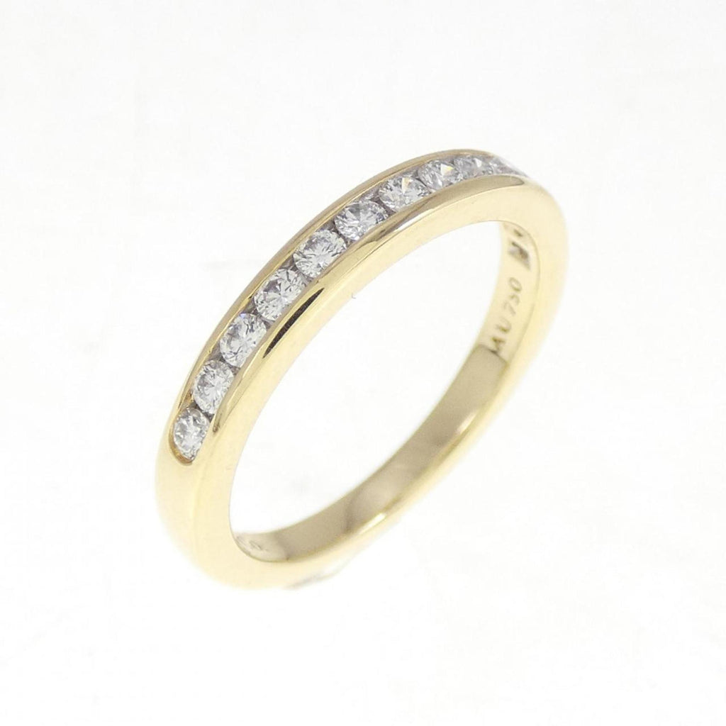 Half Circle Channel Setting Ring 18K White Gold and 18K Yellow Gold with Diamond