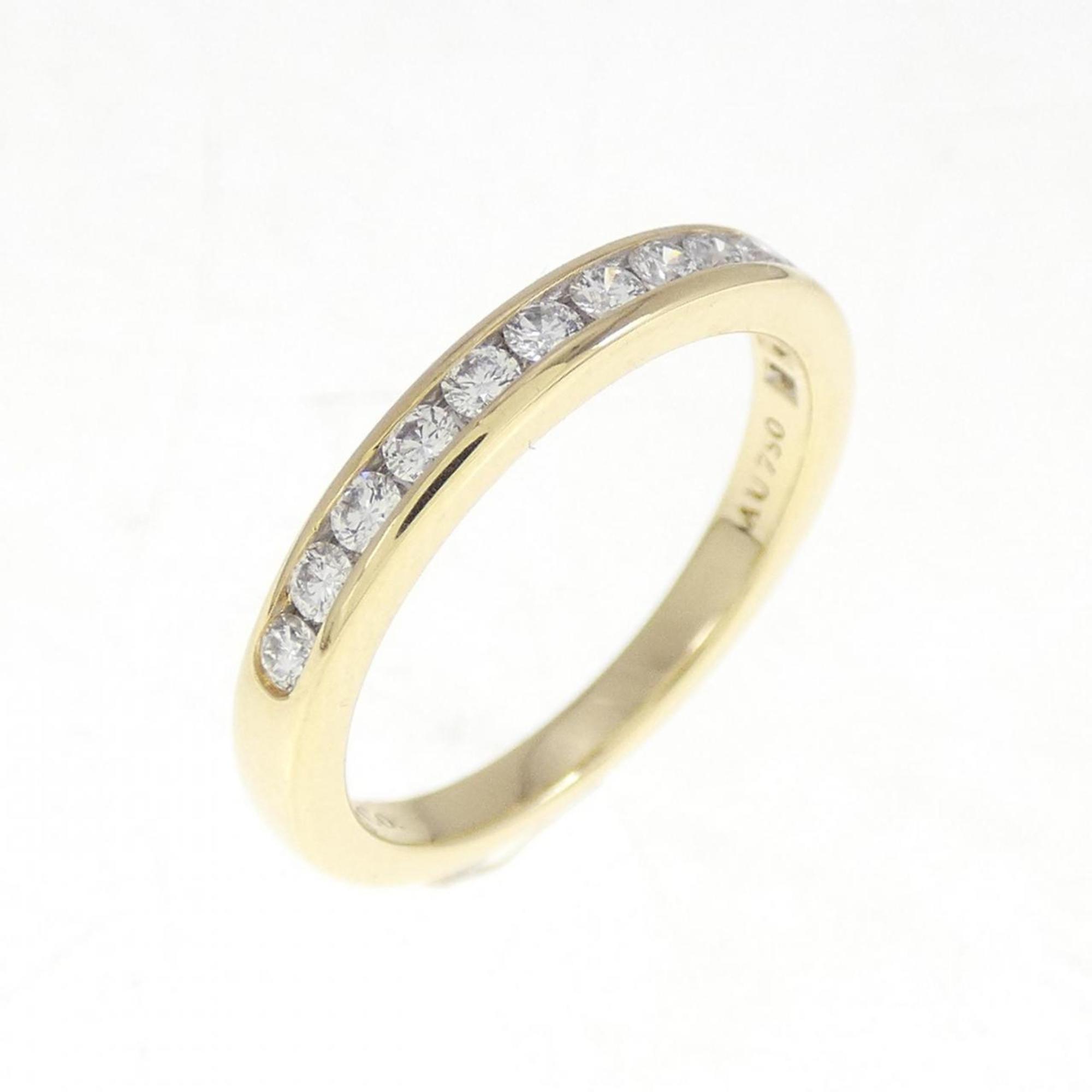 Half Circle Channel Setting Ring 18K White Gold and 18K Yellow Gold with Diamond