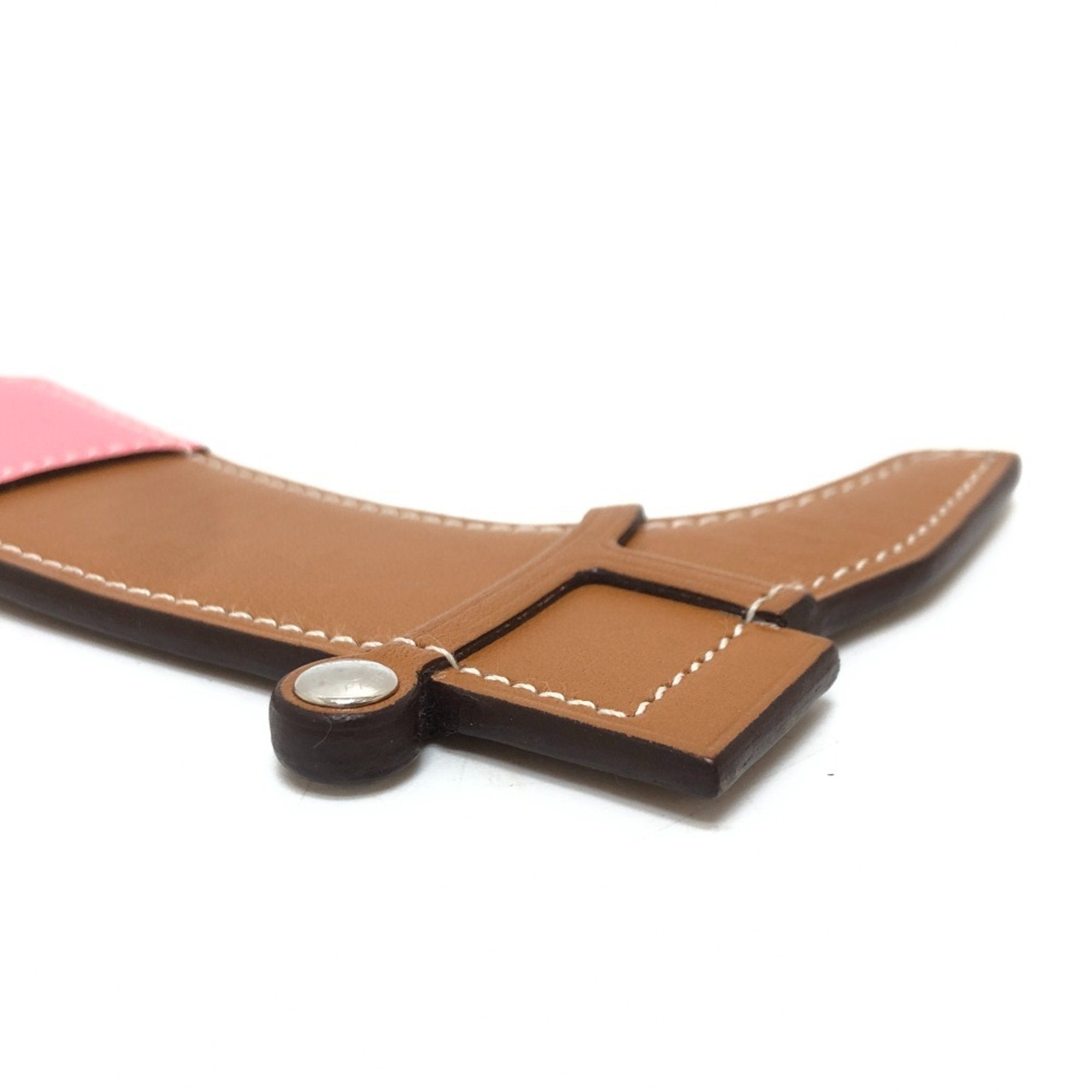 Charm Leather Brown Handbag Charm