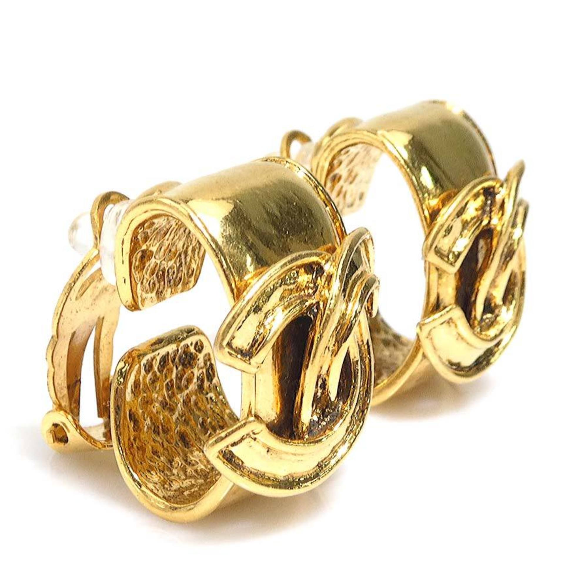 CC Logo Clip-On Earrings Gold-Tone Metal Gold-Tone Metal