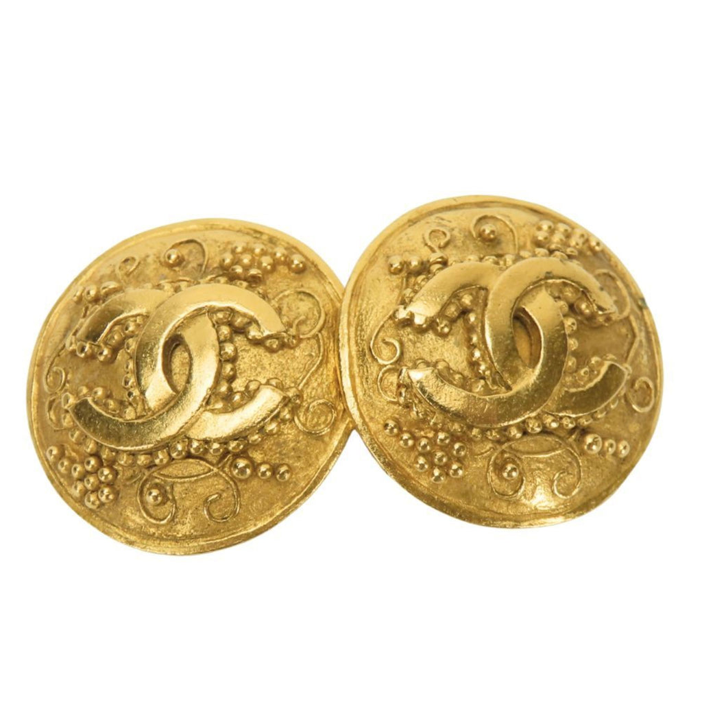CC Logo Clip-On Earrings Gold-Tone Metal Gold-Tone Metal