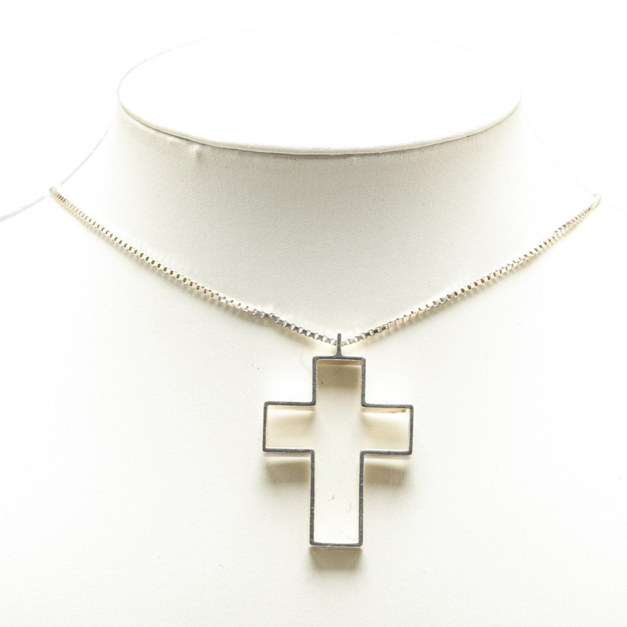 Open Cross Pendant Necklace Sterling Silver