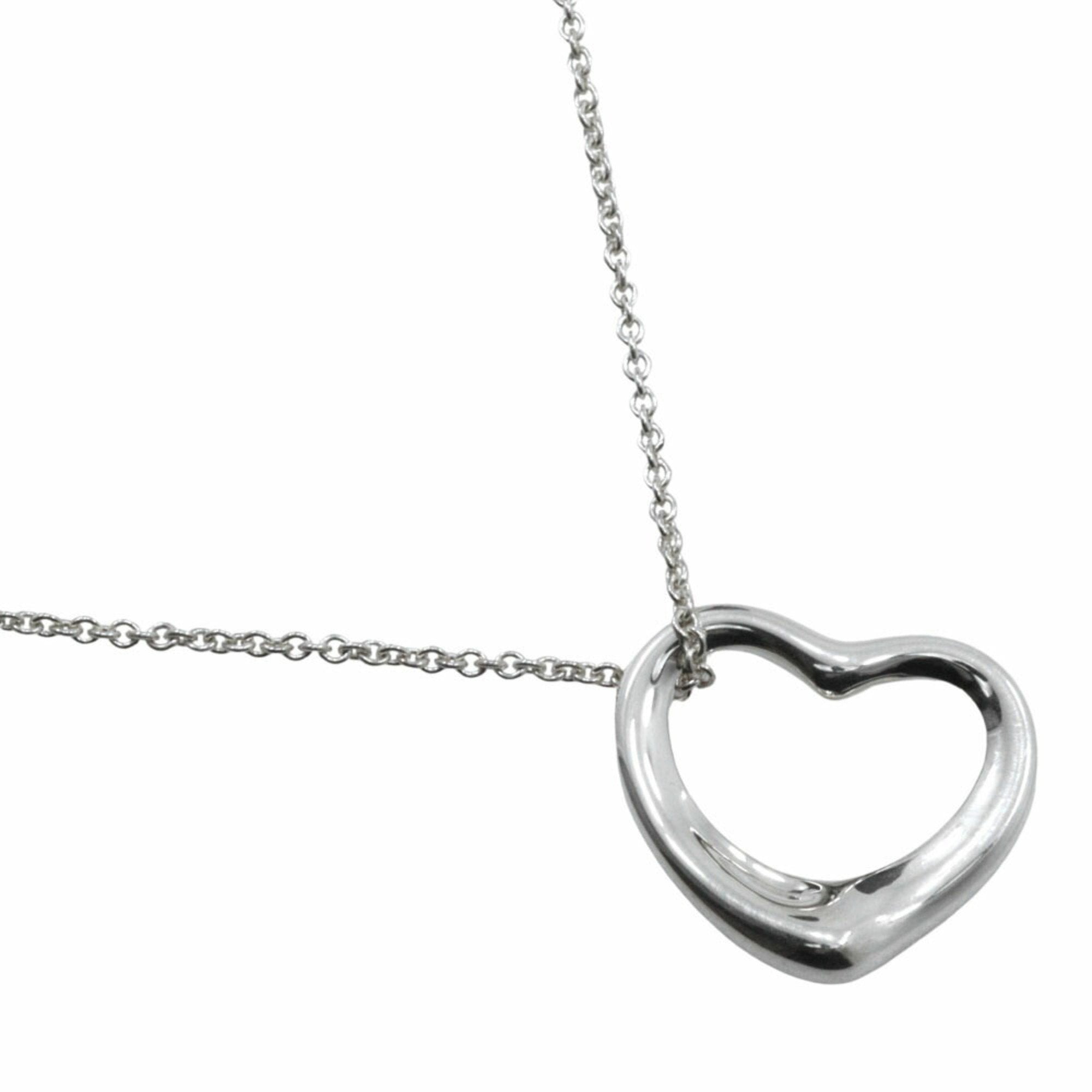 Open Heart Pendant Necklace Sterling Silver 21mm