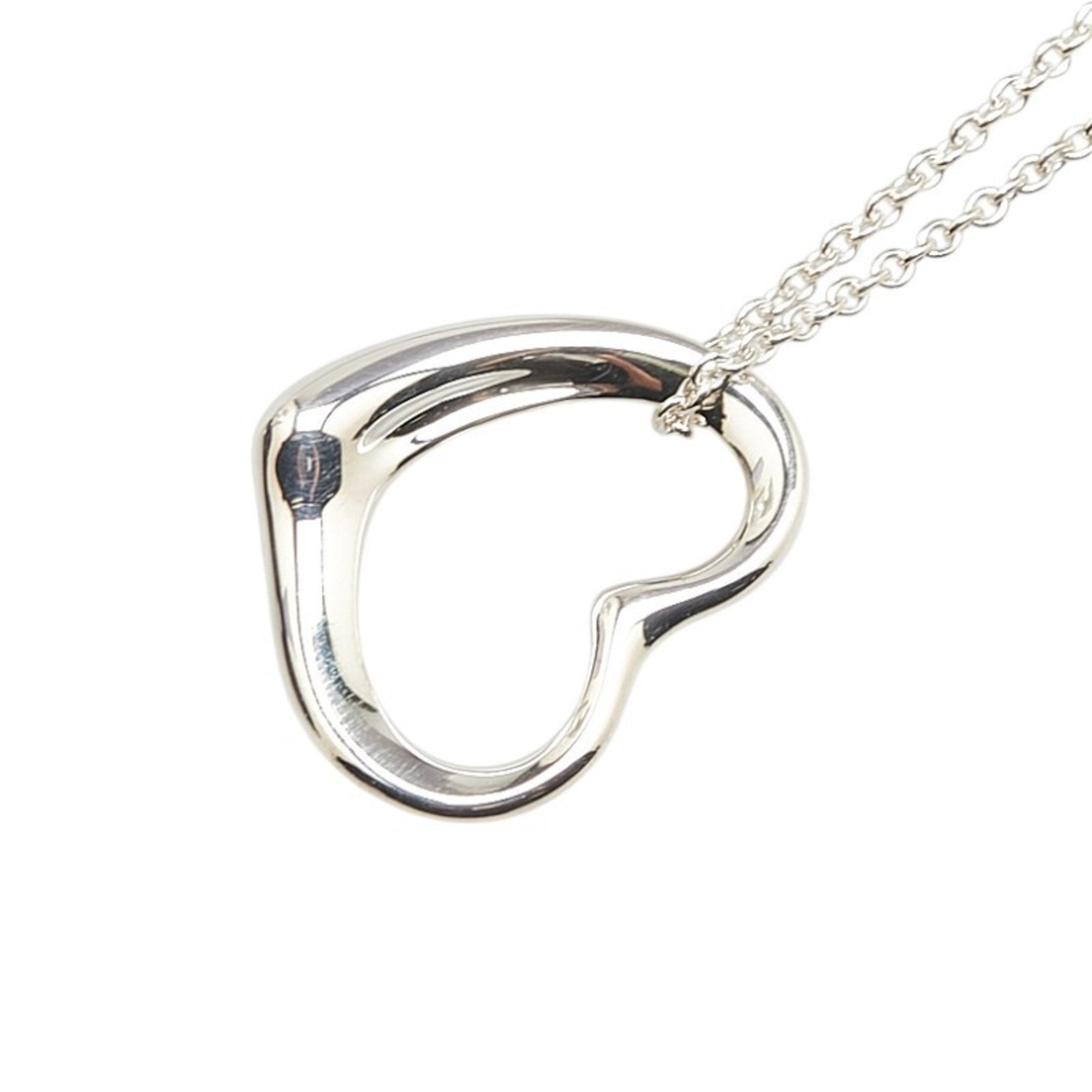 Open Heart Pendant Necklace Sterling Silver 18.2mm