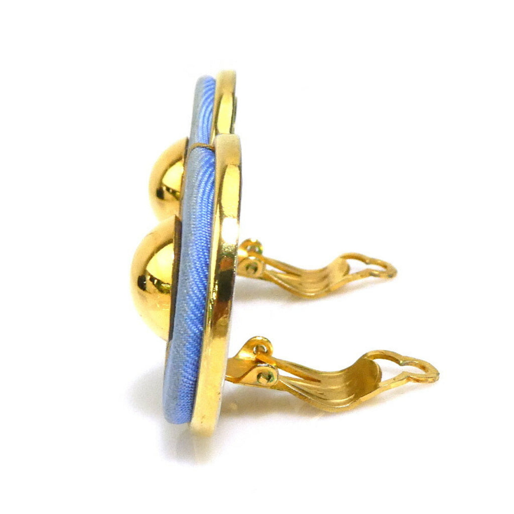 Clip-On Earrings Metal and Silk
