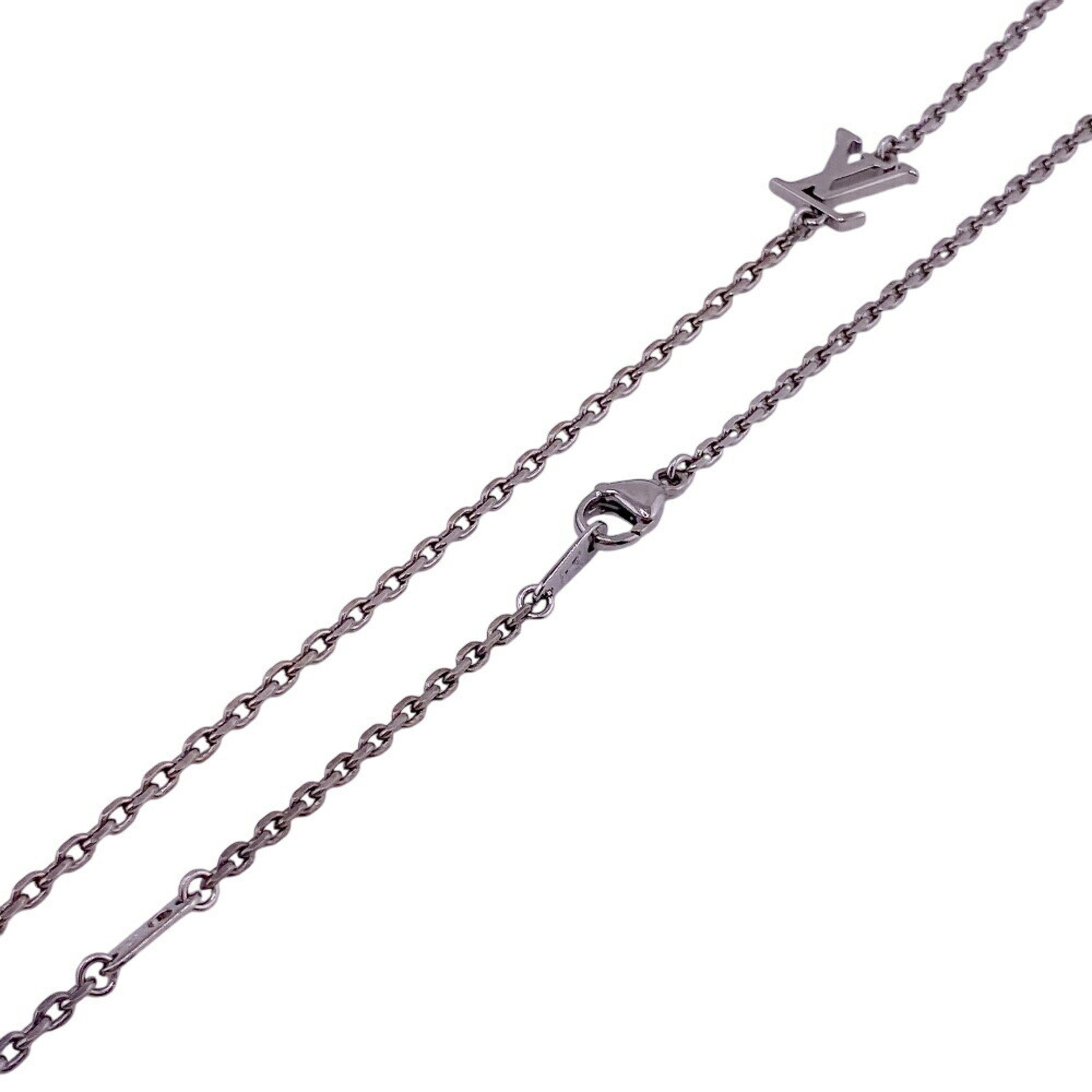 Pendant Necklace Metal Blue and Pink